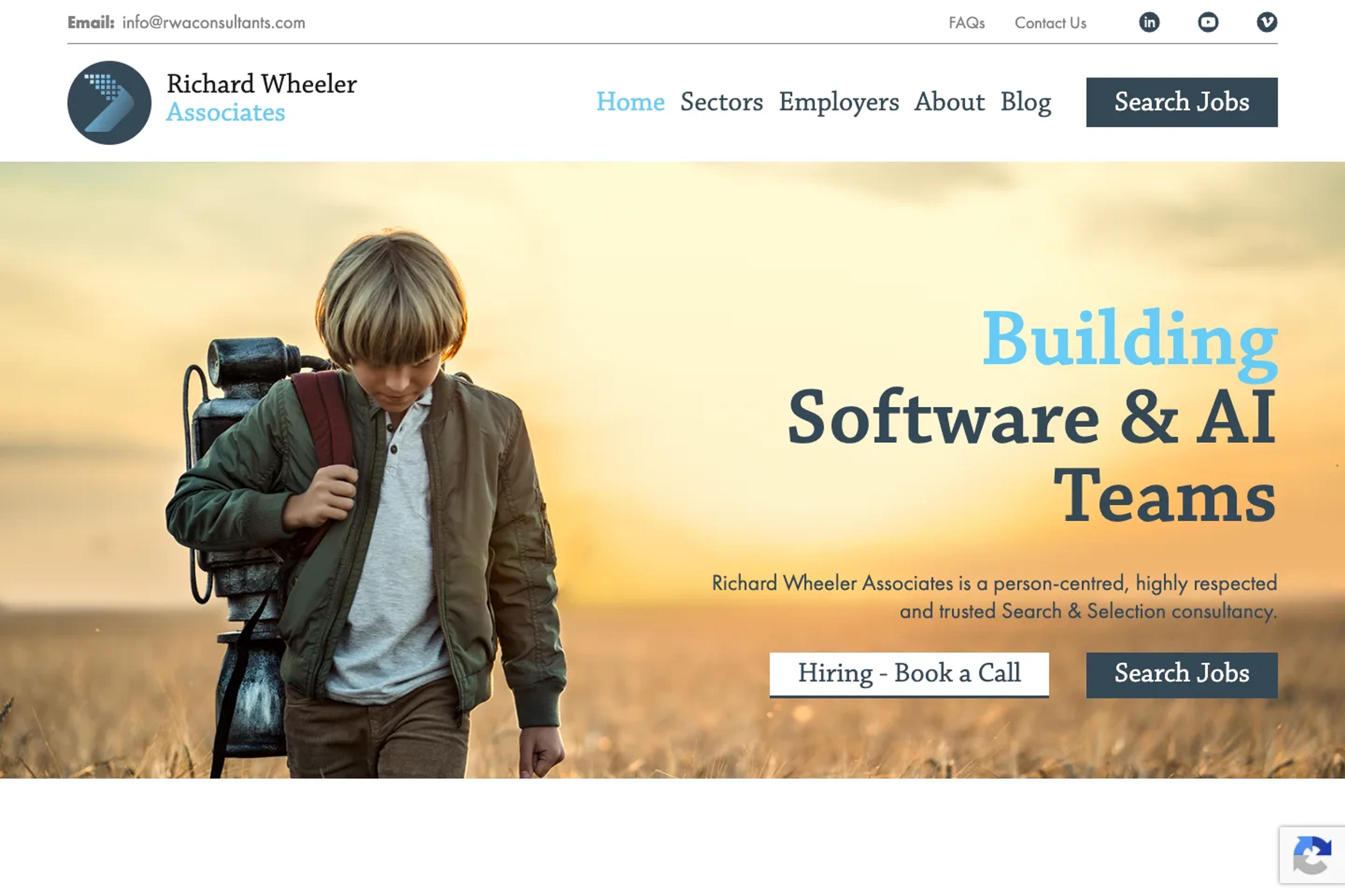 Richard Wheeler Associates (RWA) website homepage