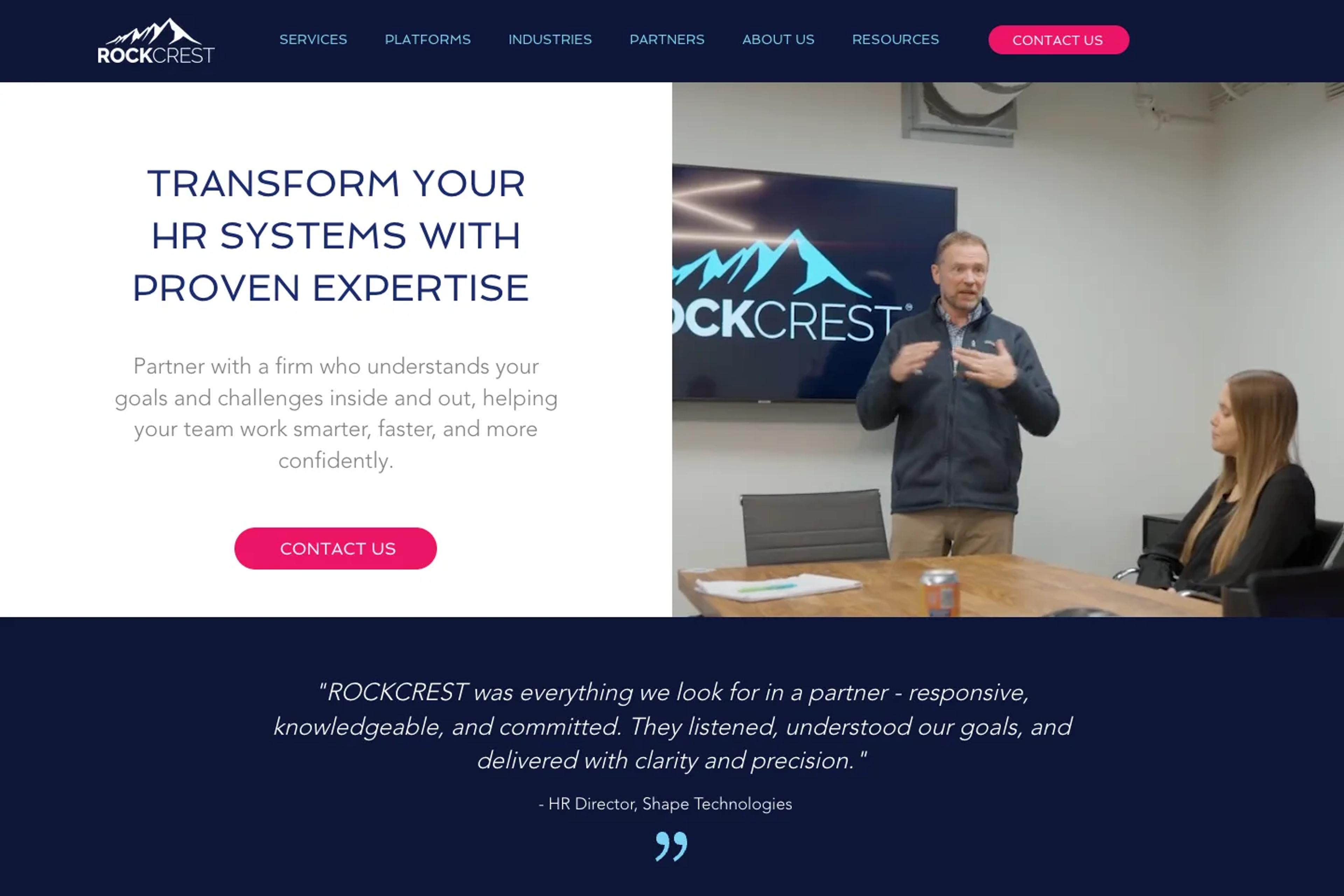 ROCKCREST website homepage