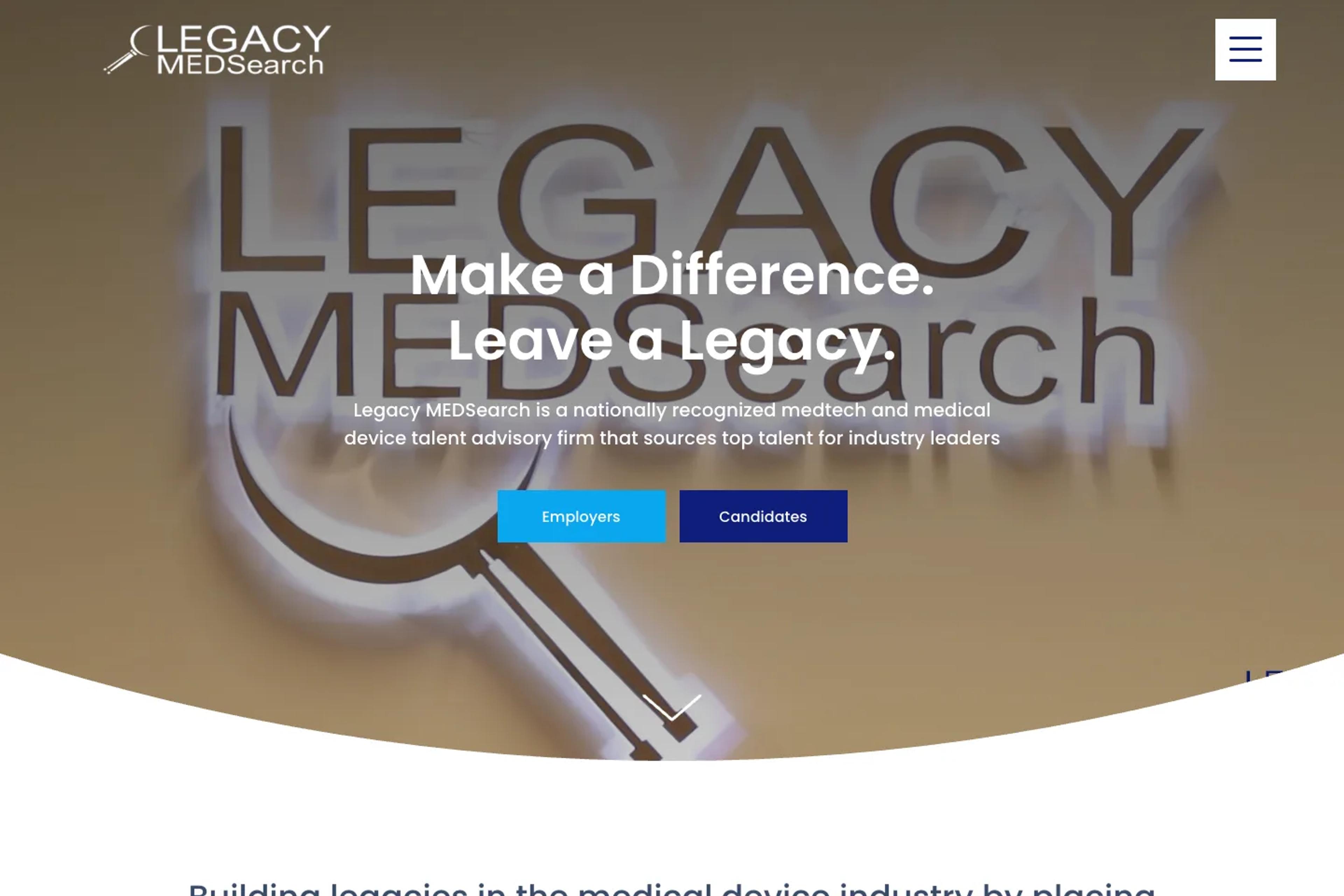 Legacy MEDSearch website homepage