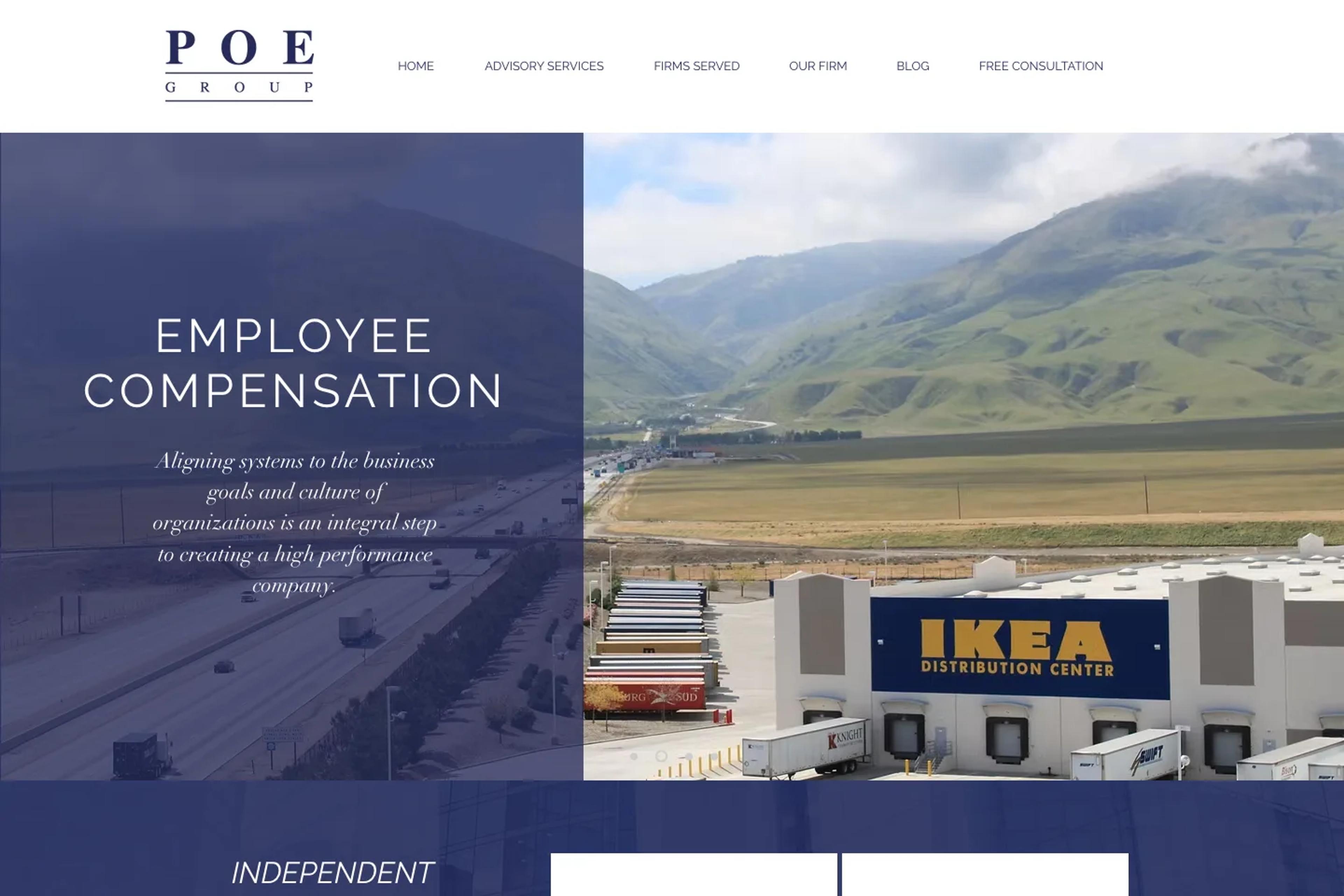 The POE Group website homepage