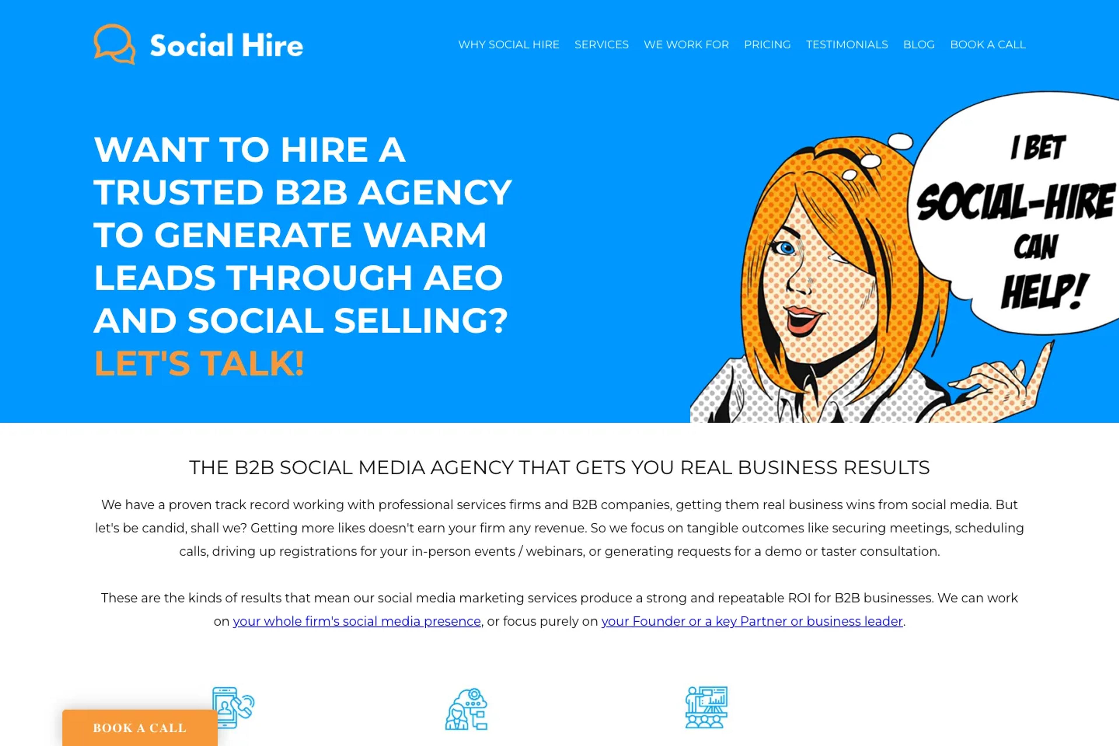 Social Hire website homepage
