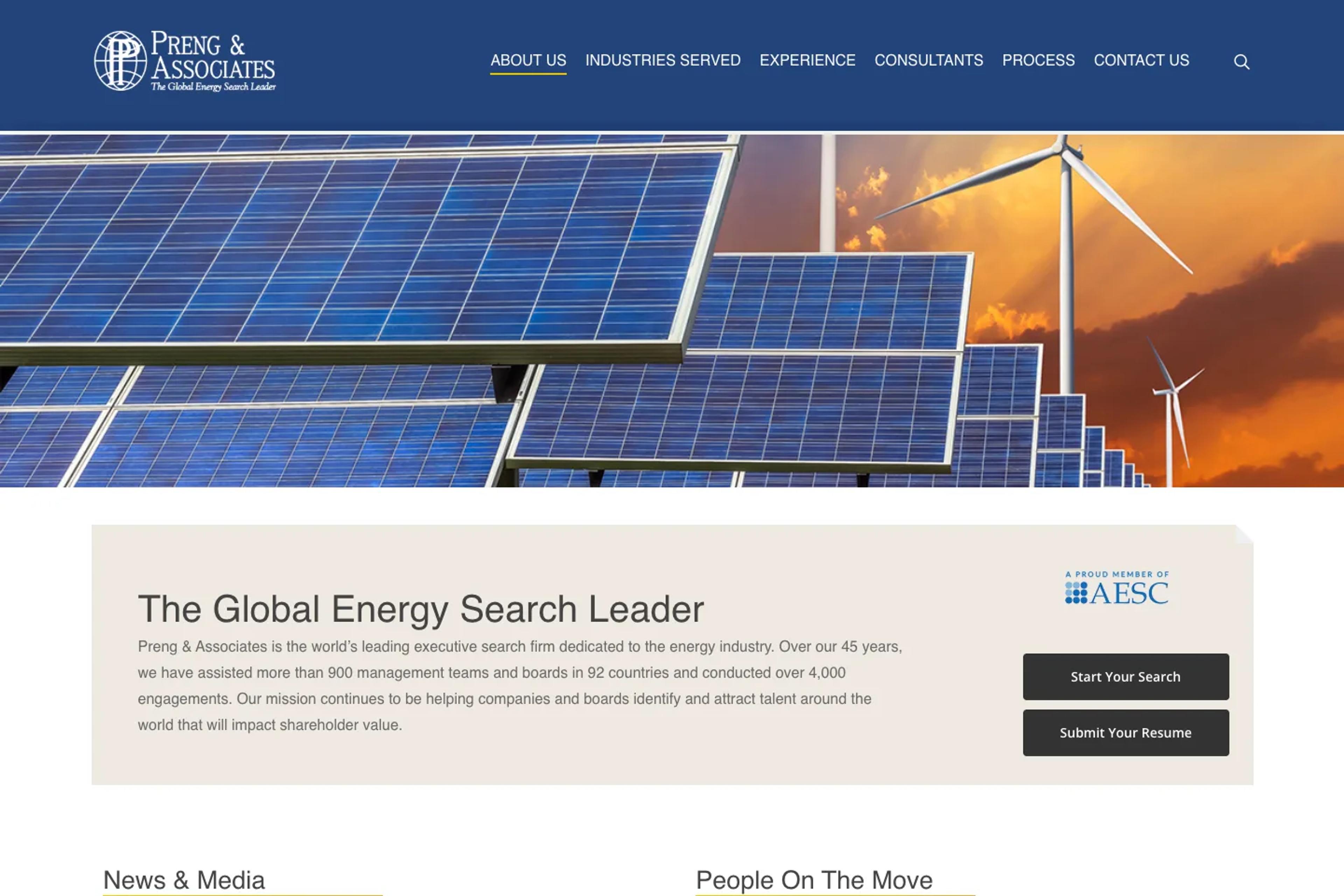 Preng & Associates website homepage