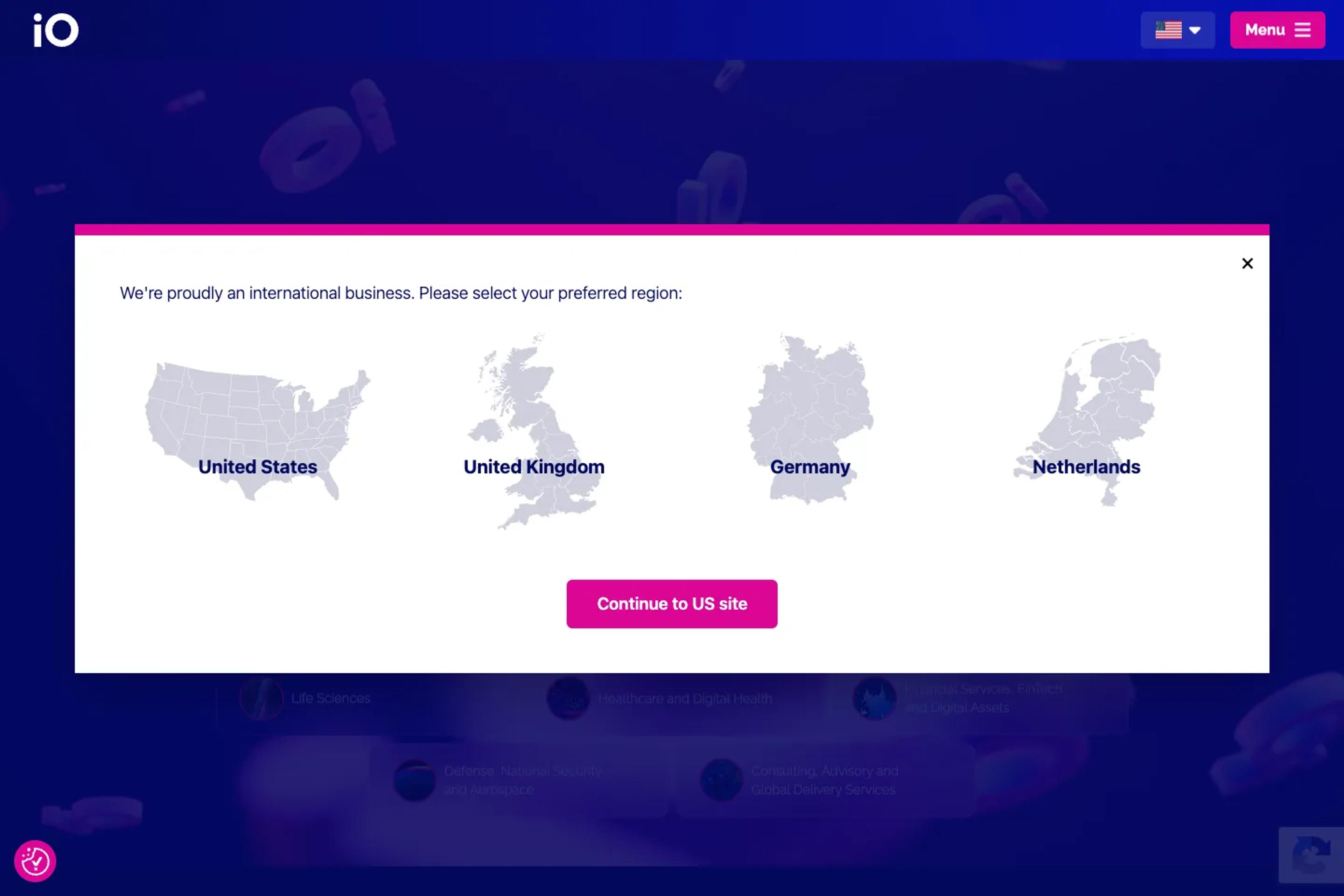 iO Associates website homepage