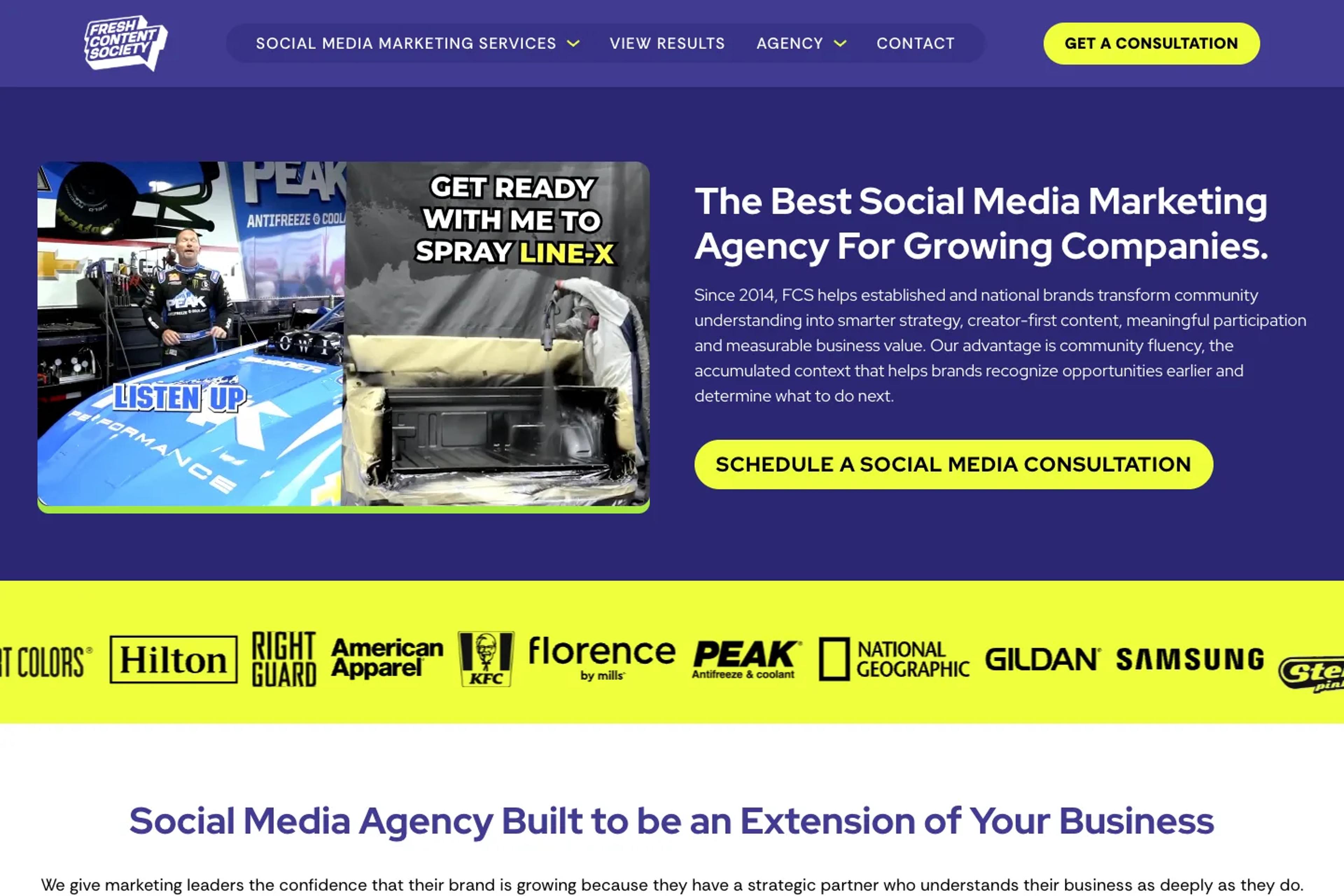 Fresh Content Society website homepage