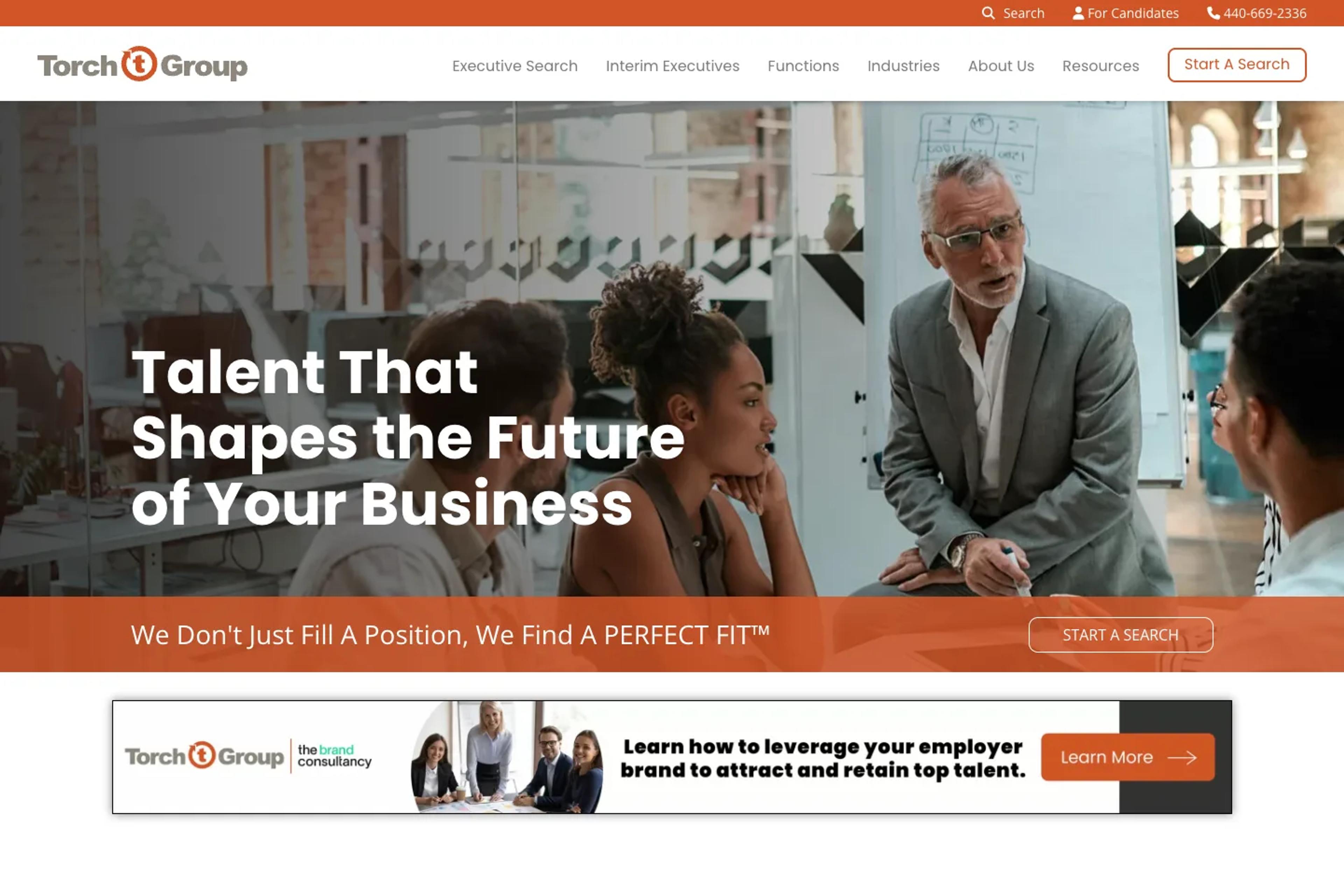 Torch Group website homepage