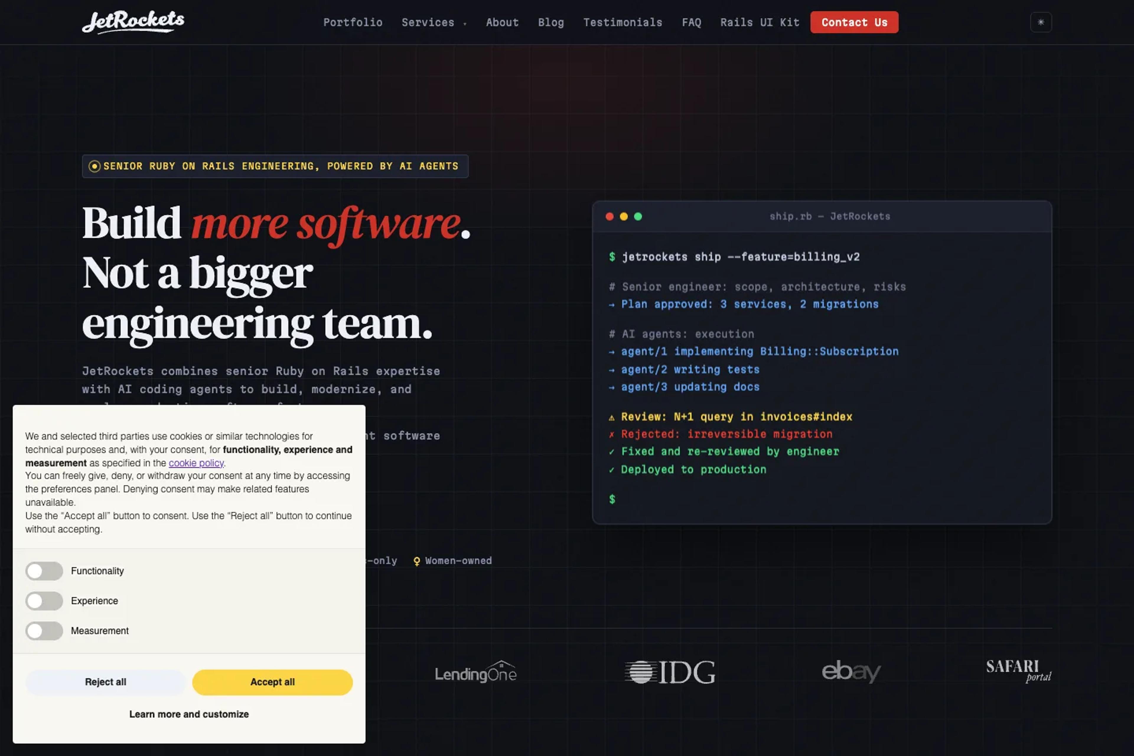 JetRockets website homepage
