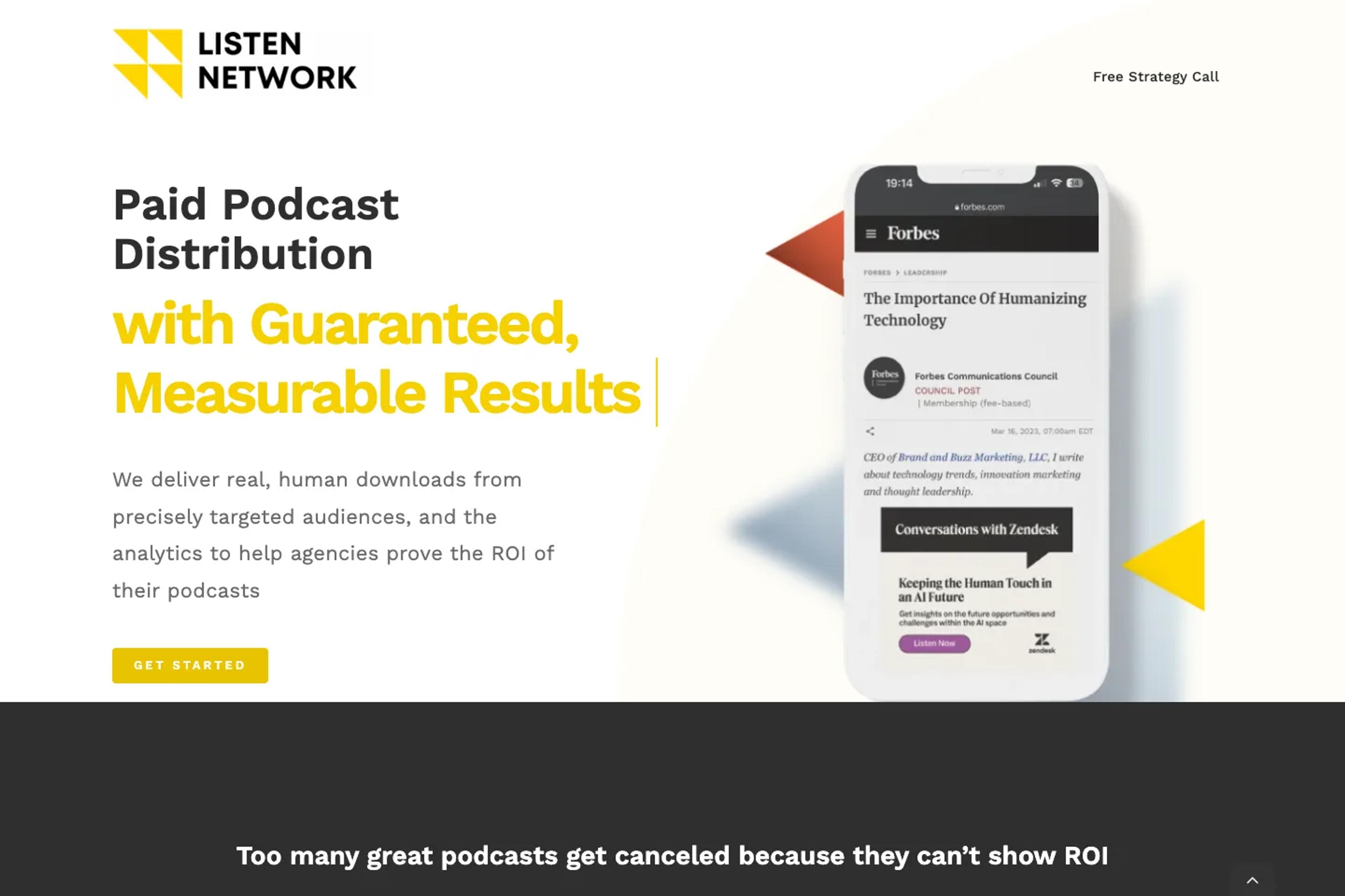 Listen Network website homepage