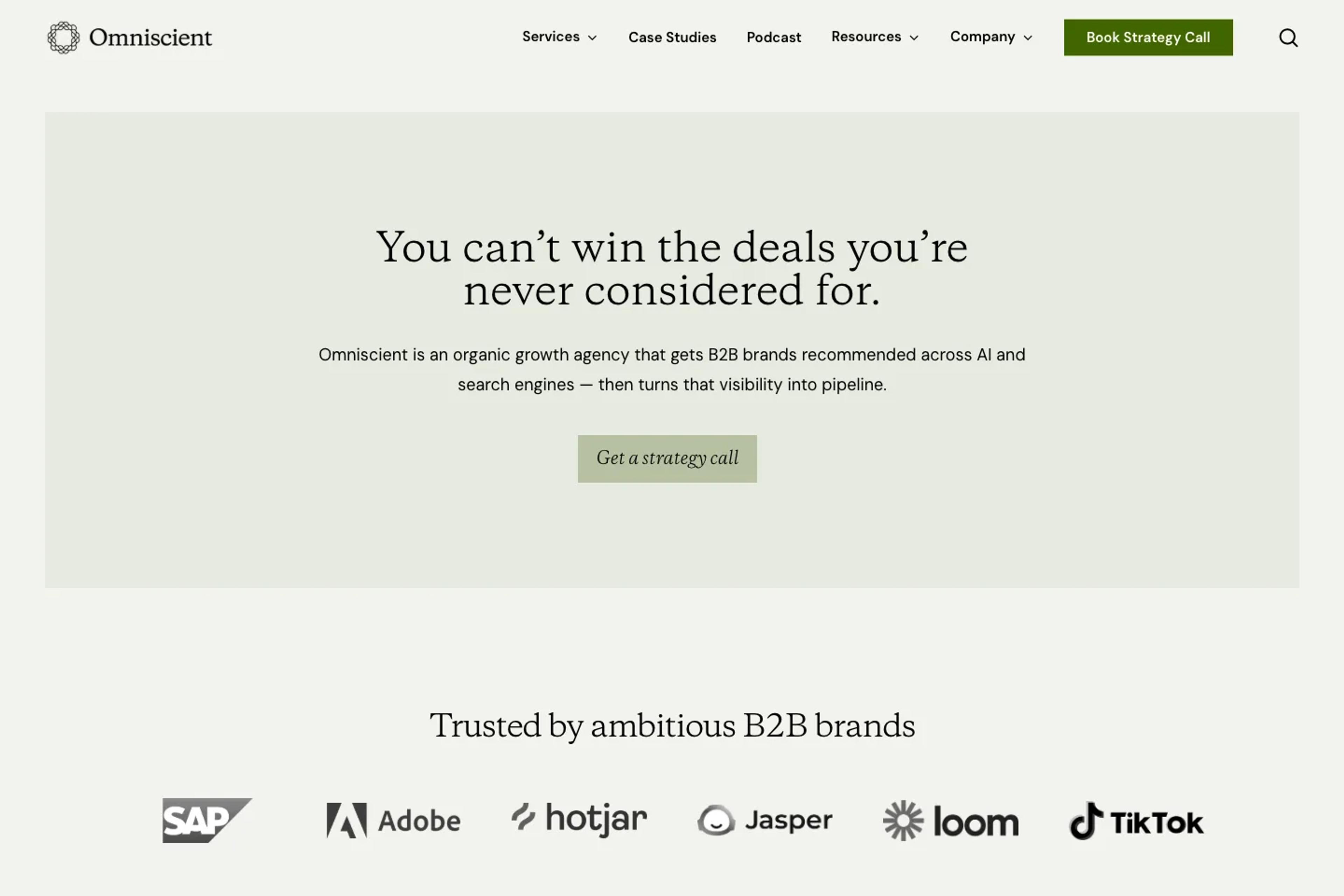 Omniscient Digital website homepage