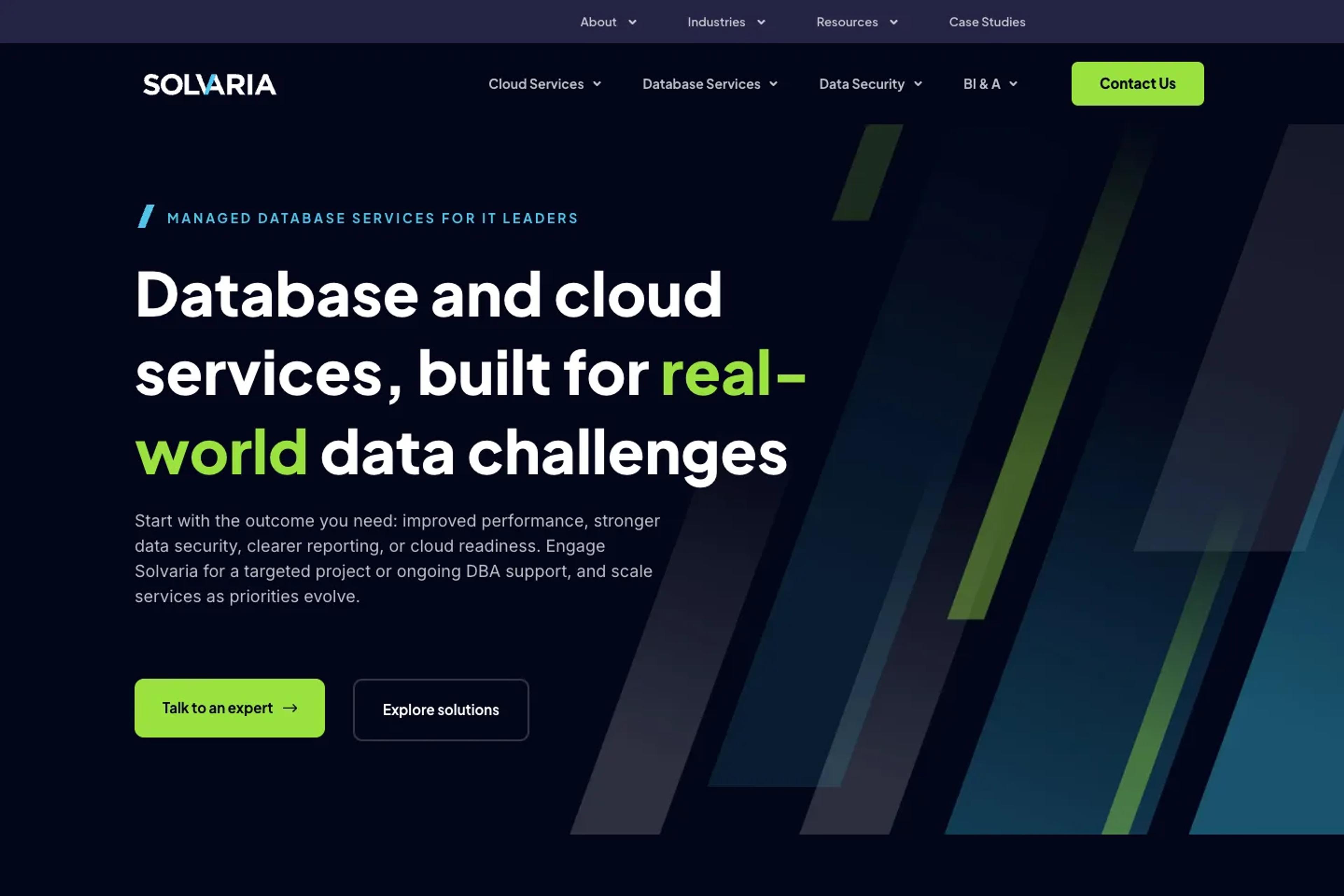 Solvaria website homepage