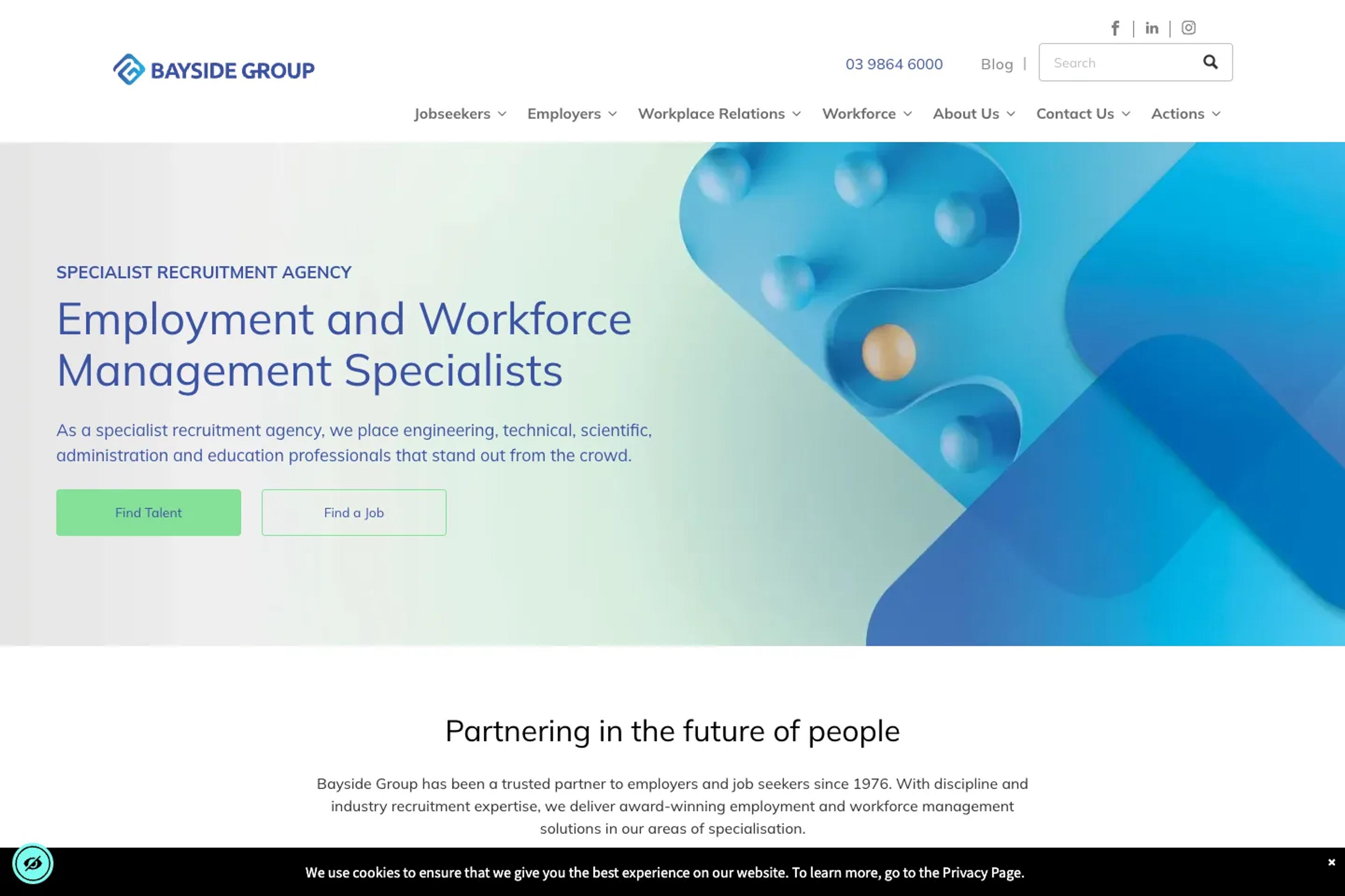 Bayside Group website homepage