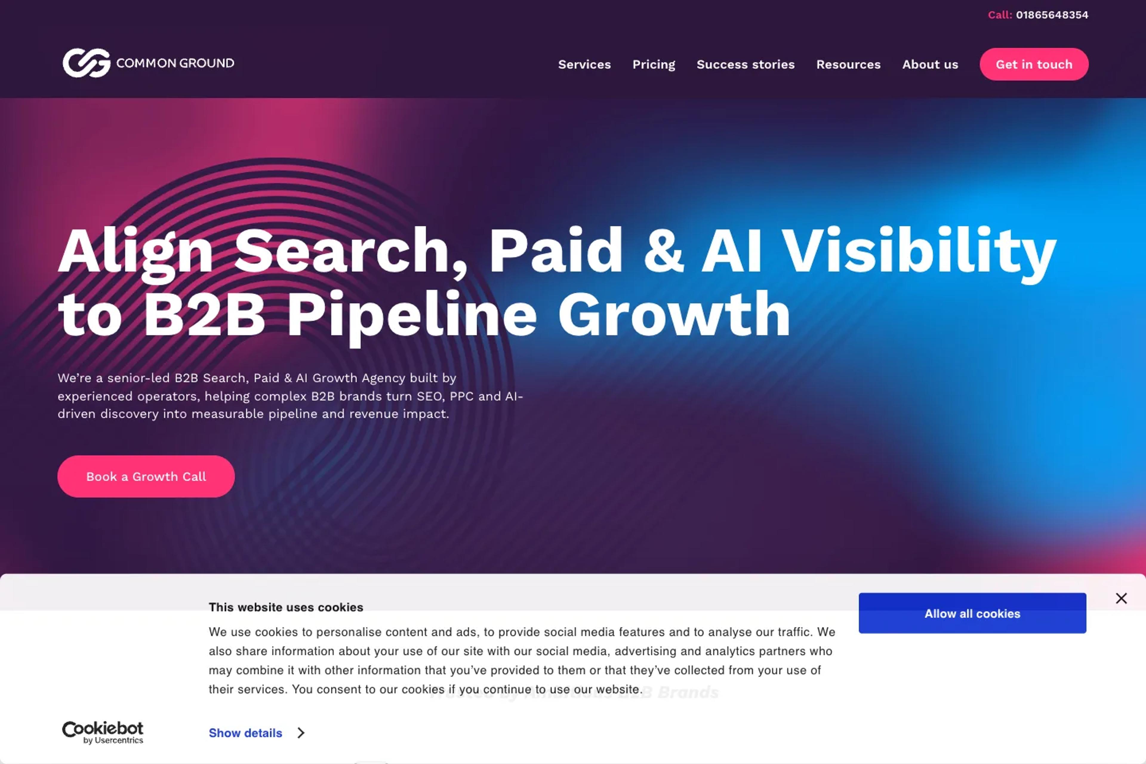 Common Ground Digital website homepage