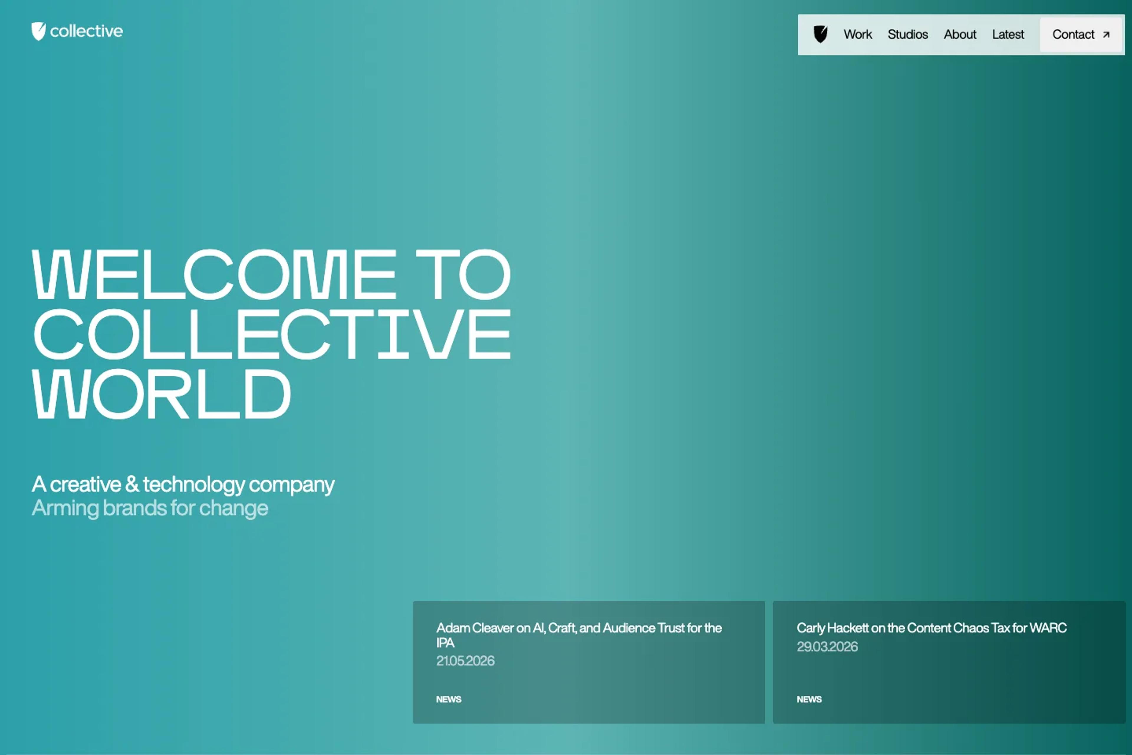 Collective World website homepage