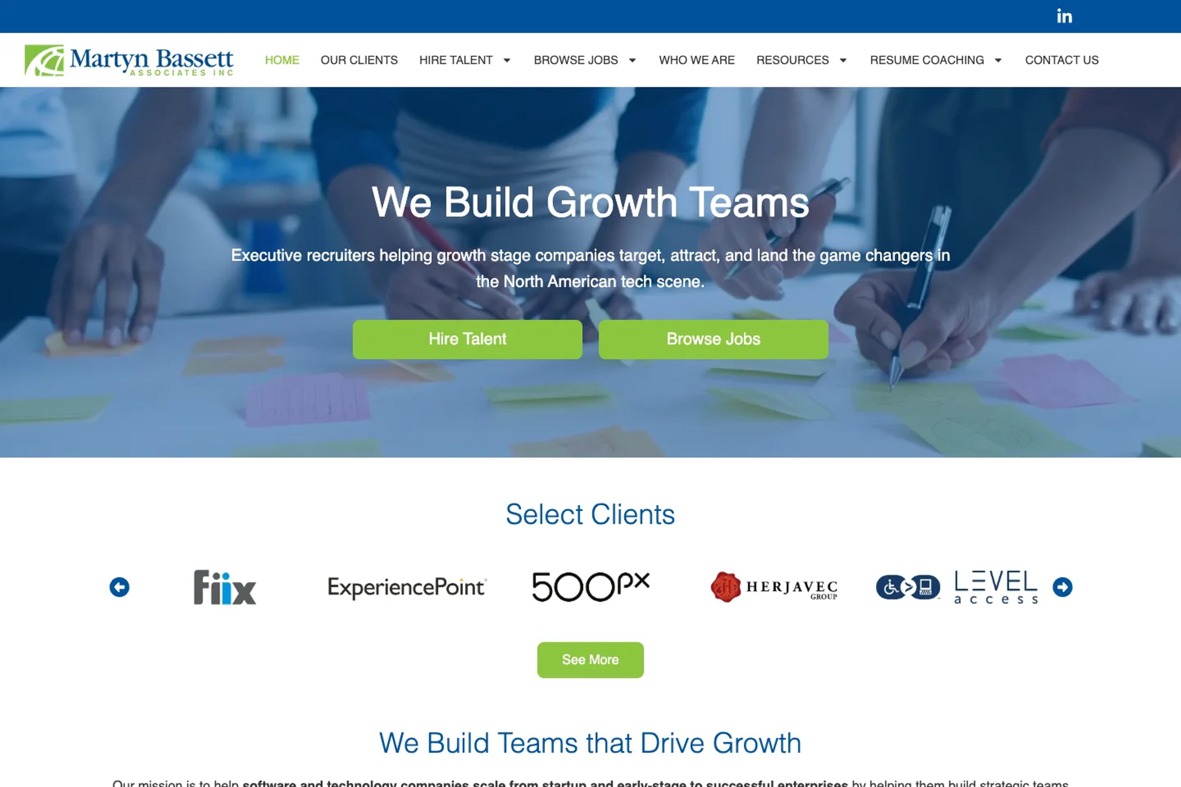 Martyn Bassett Associates website homepage