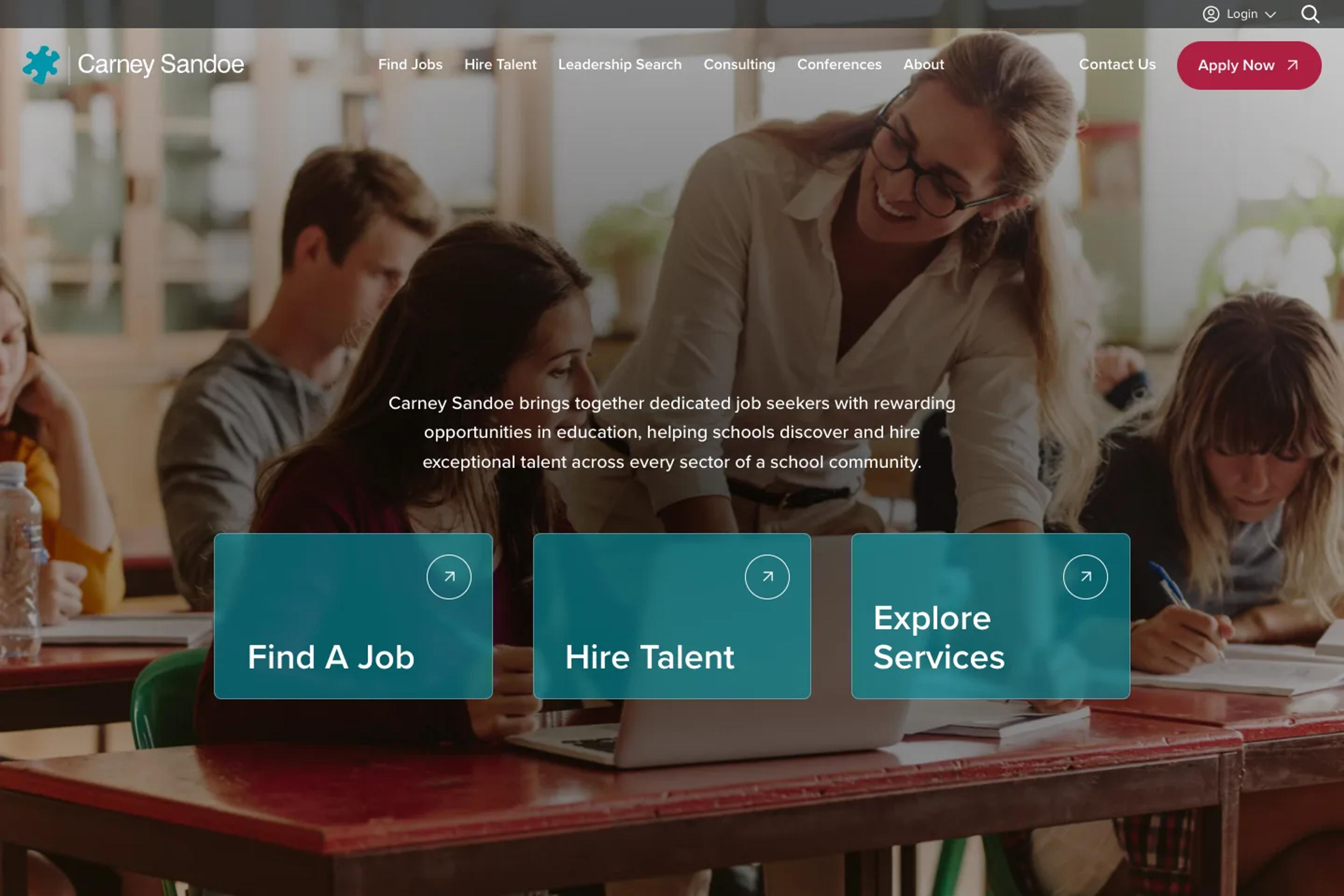 Carney Sandoe & Associates website homepage