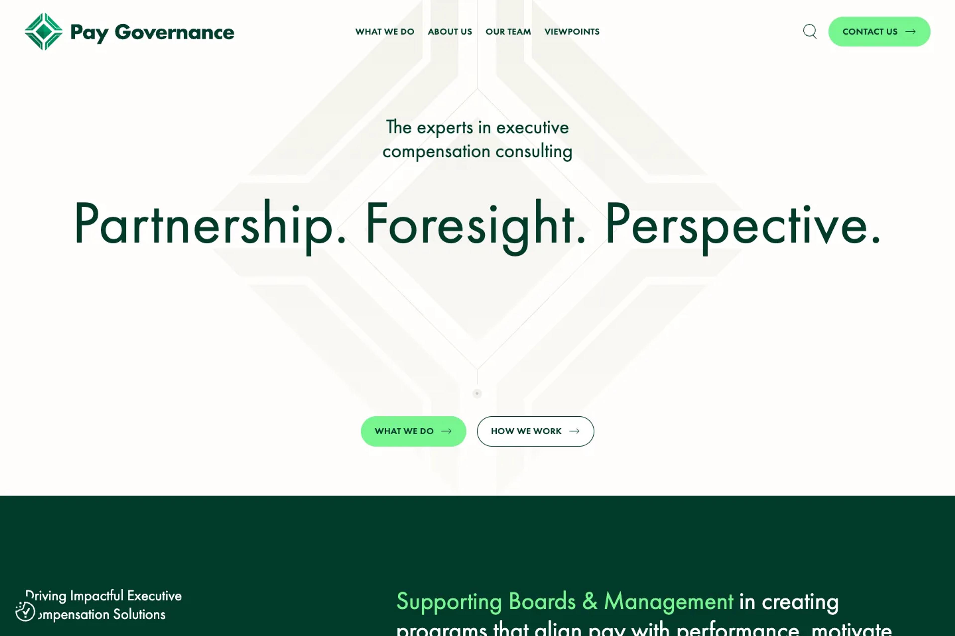 Pay Governance website homepage