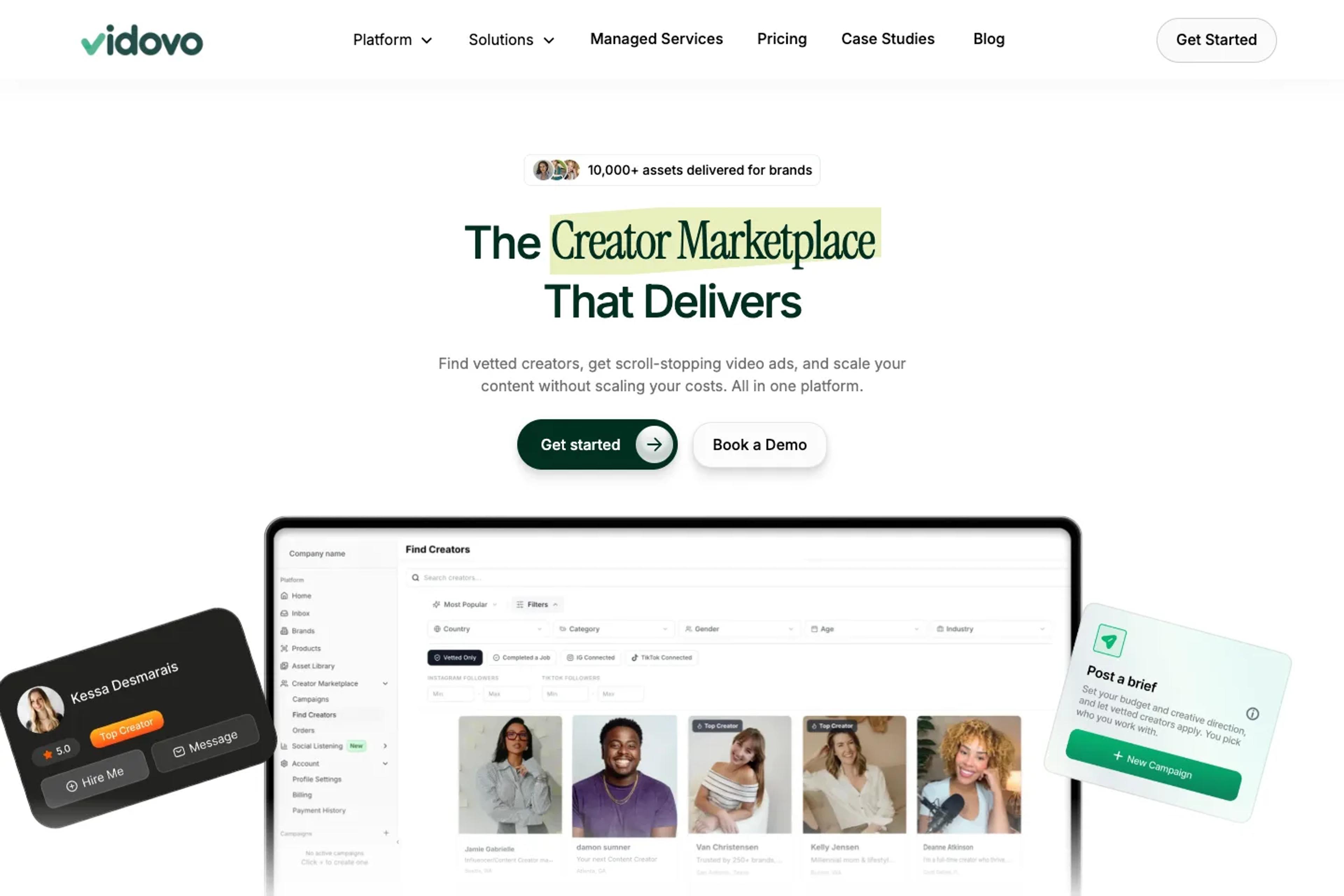 Vidovo website homepage