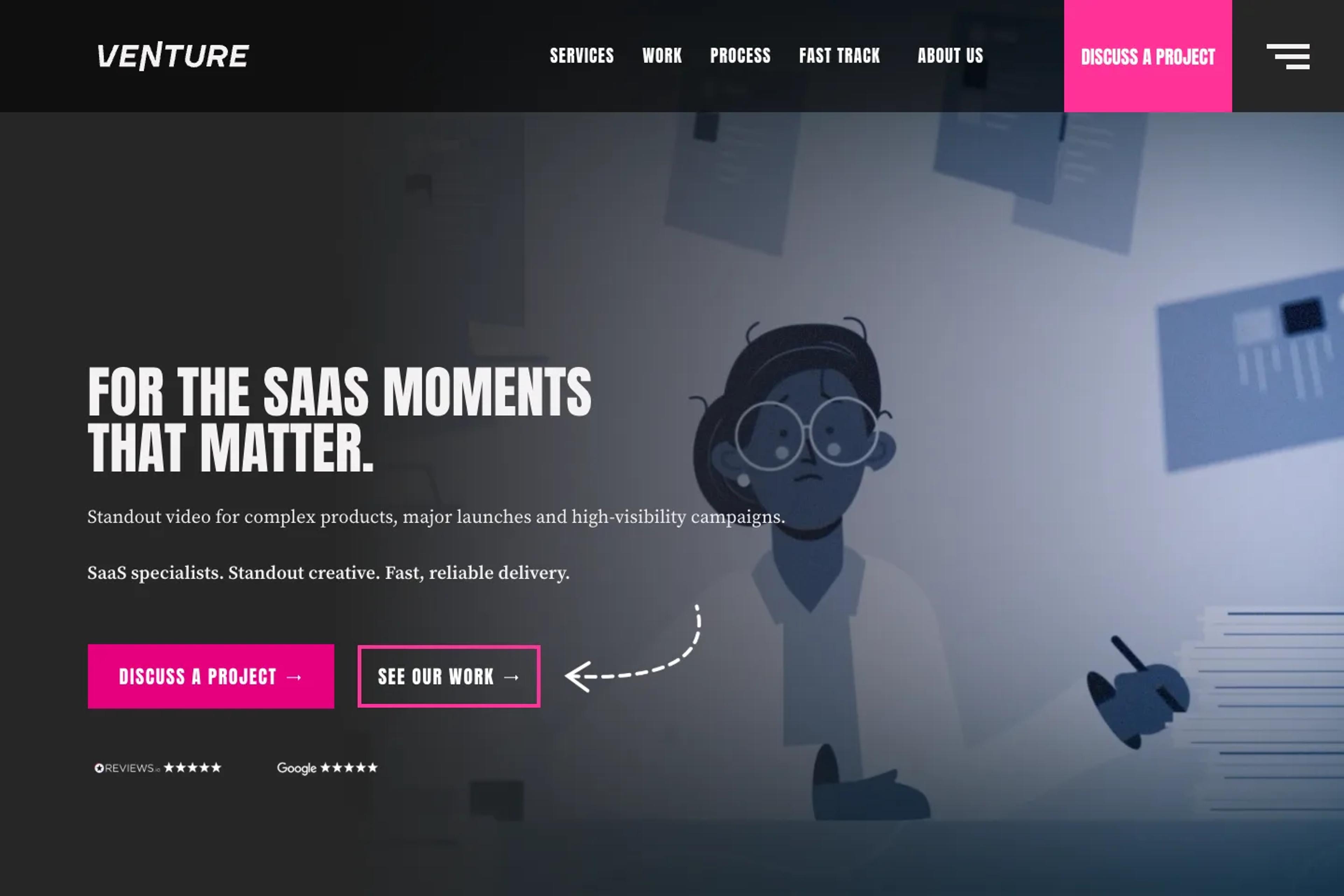 Venture Videos website homepage