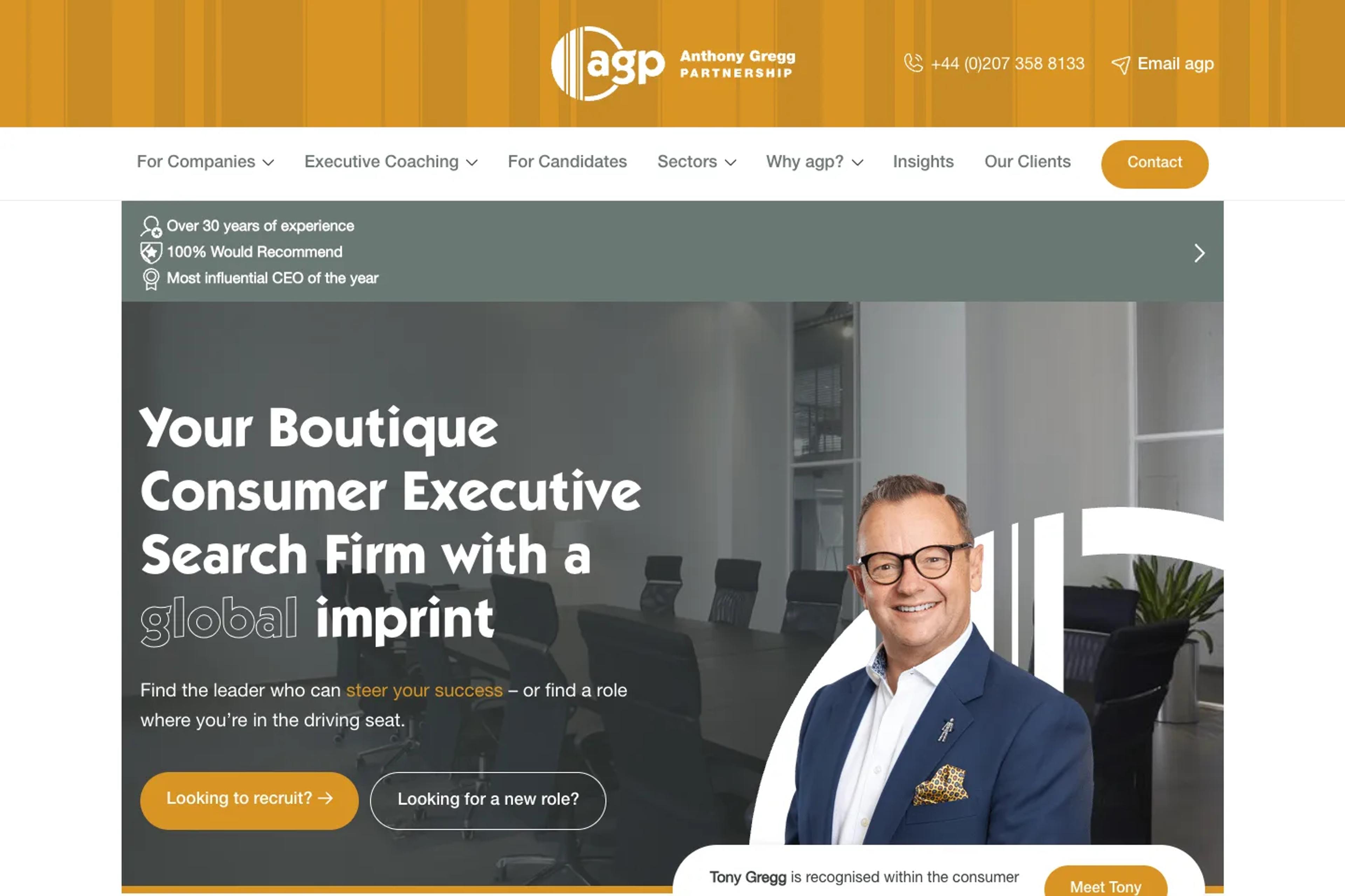 Anthony Gregg Partnership (agp) website homepage