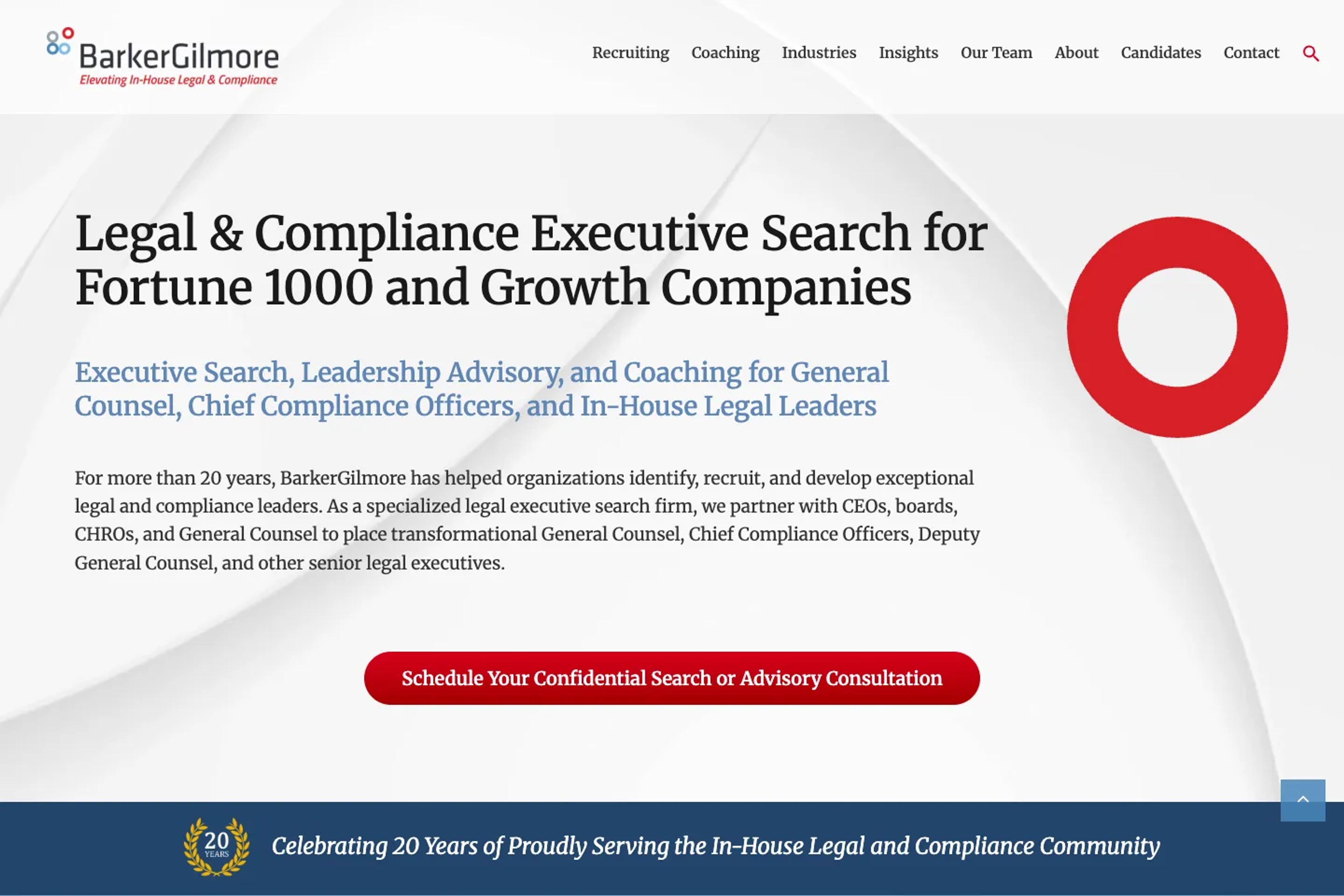BarkerGilmore website homepage