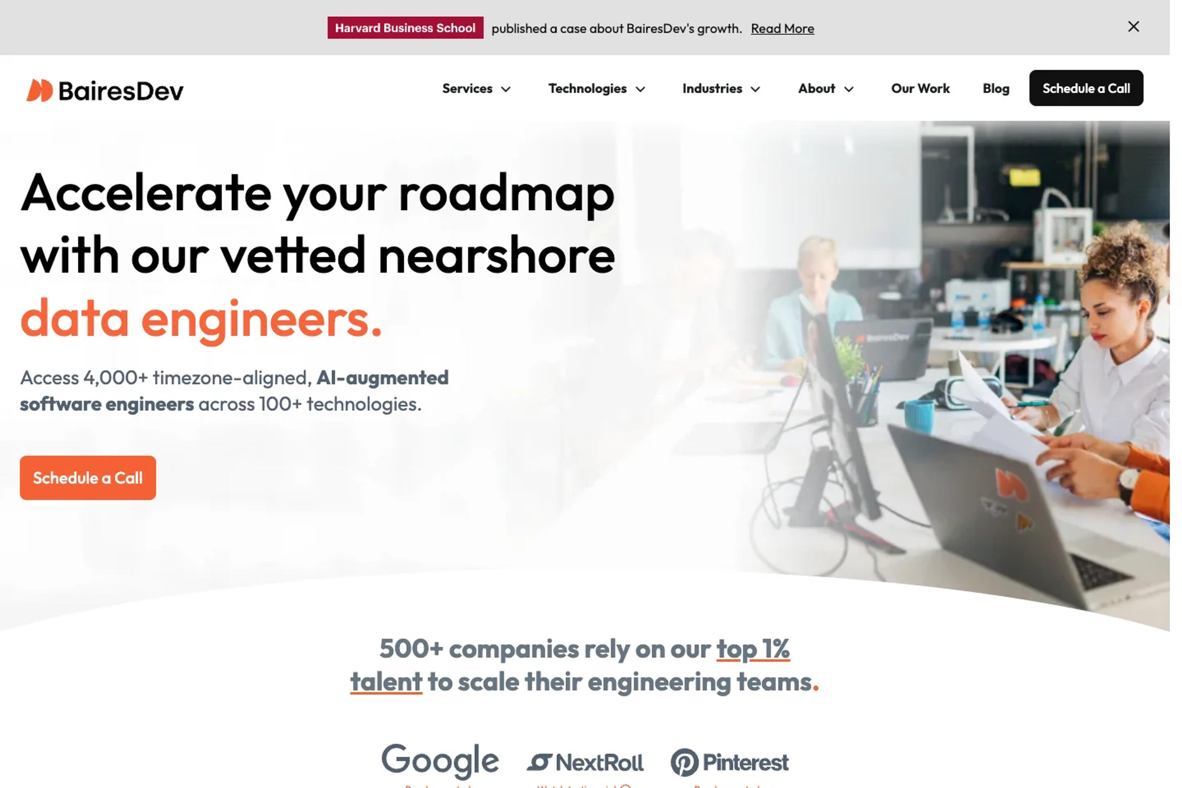 BairesDev website homepage