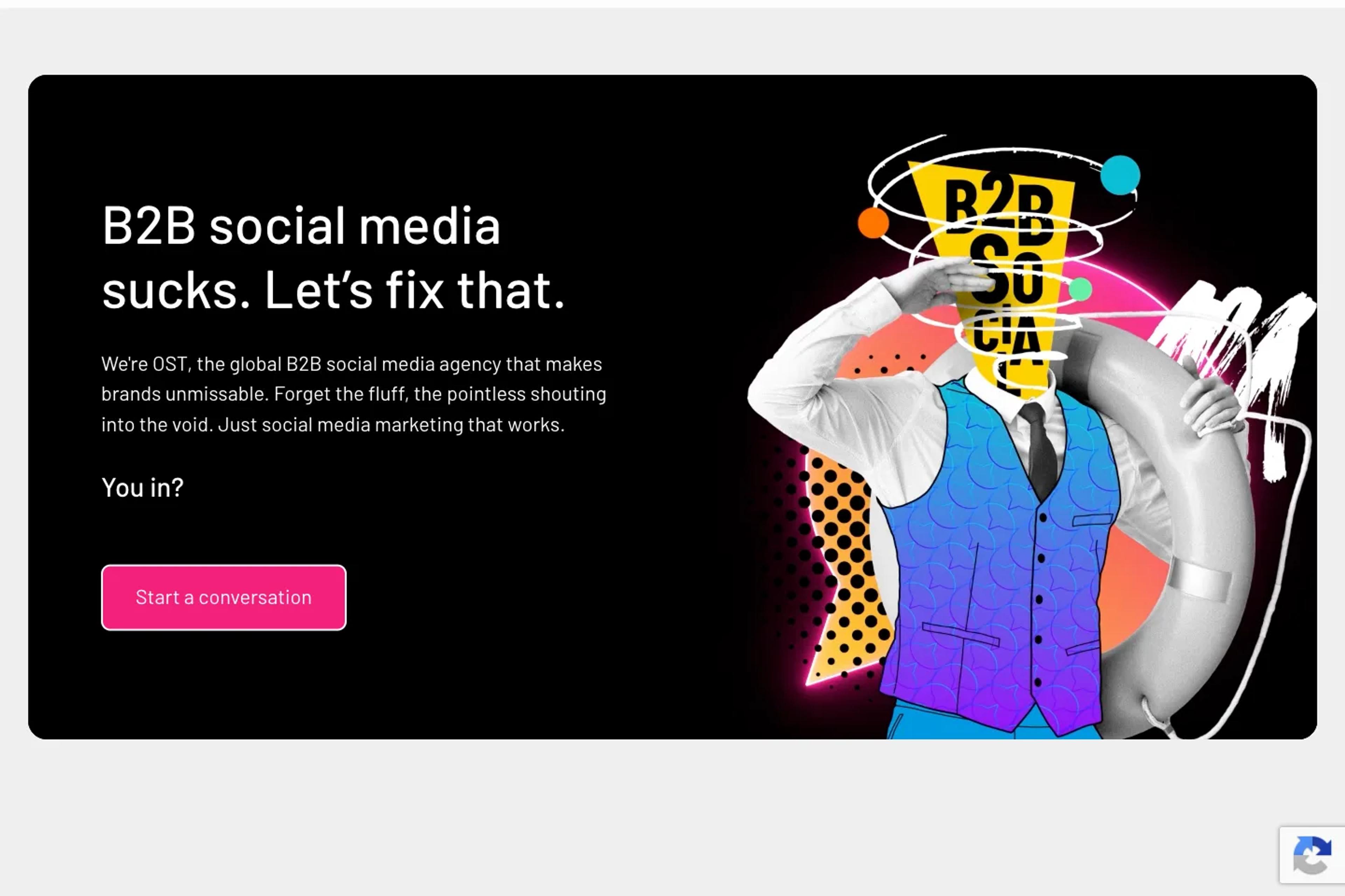 OST Marketing website homepage