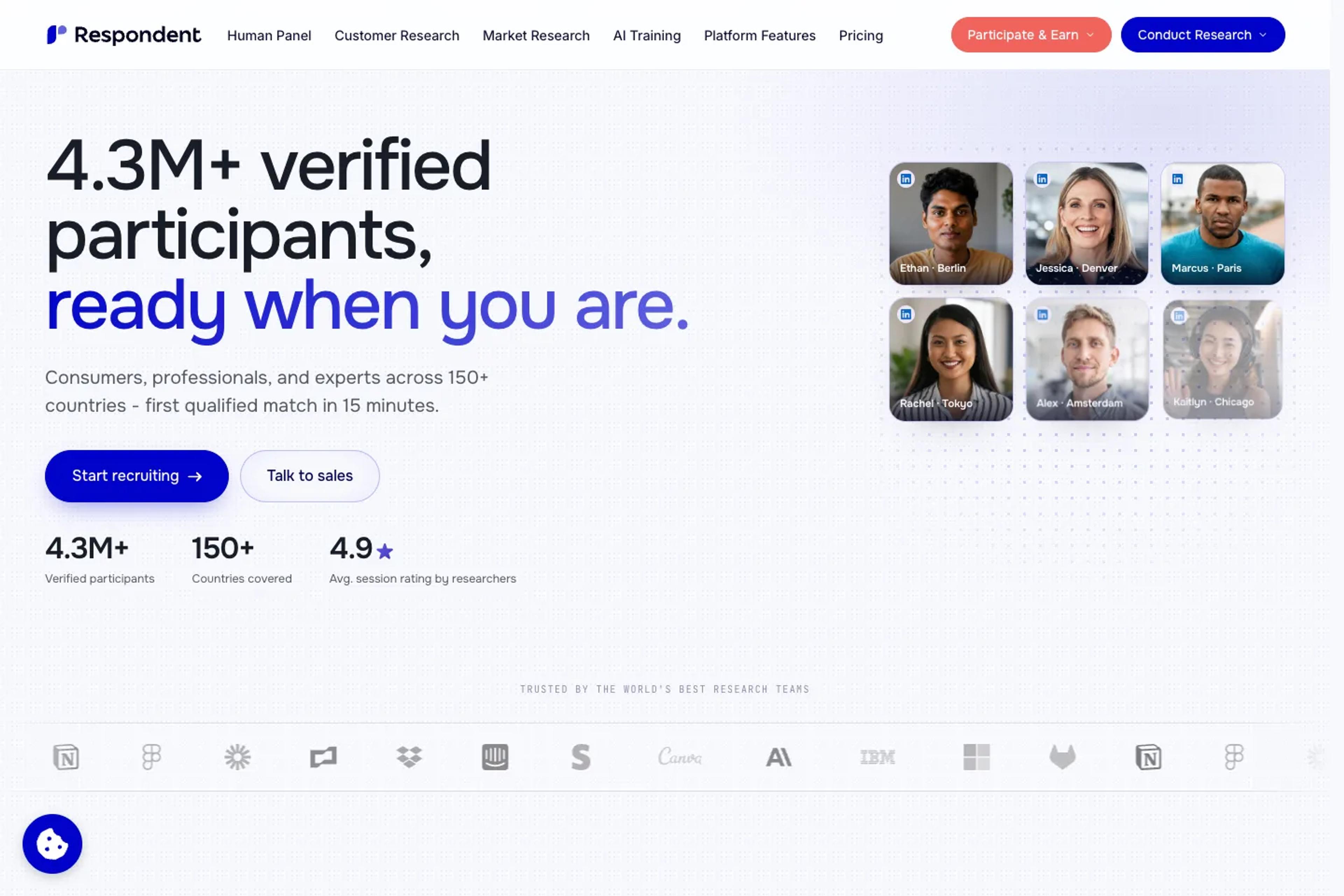 Respondent website homepage