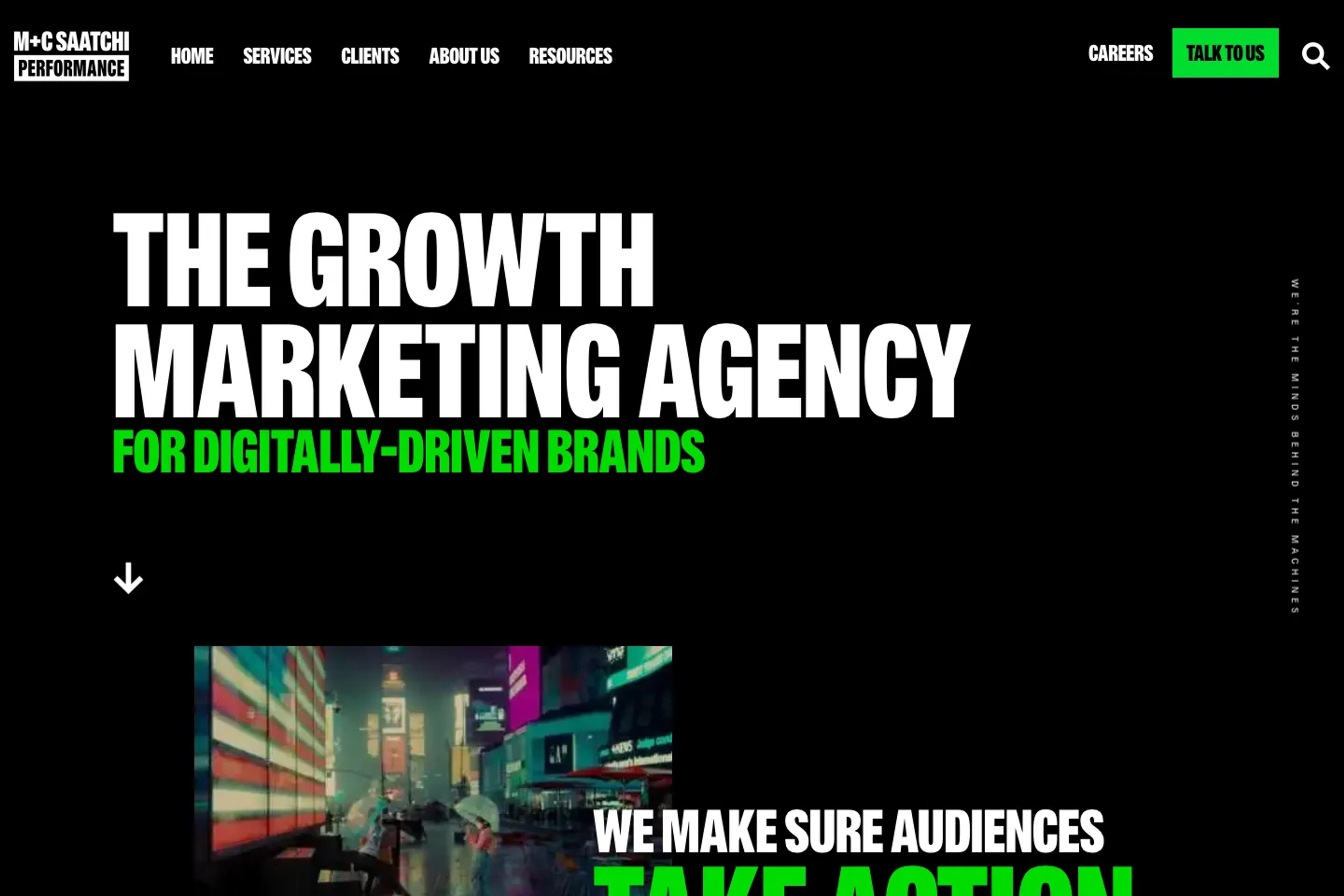 M+C Saatchi Performance website homepage