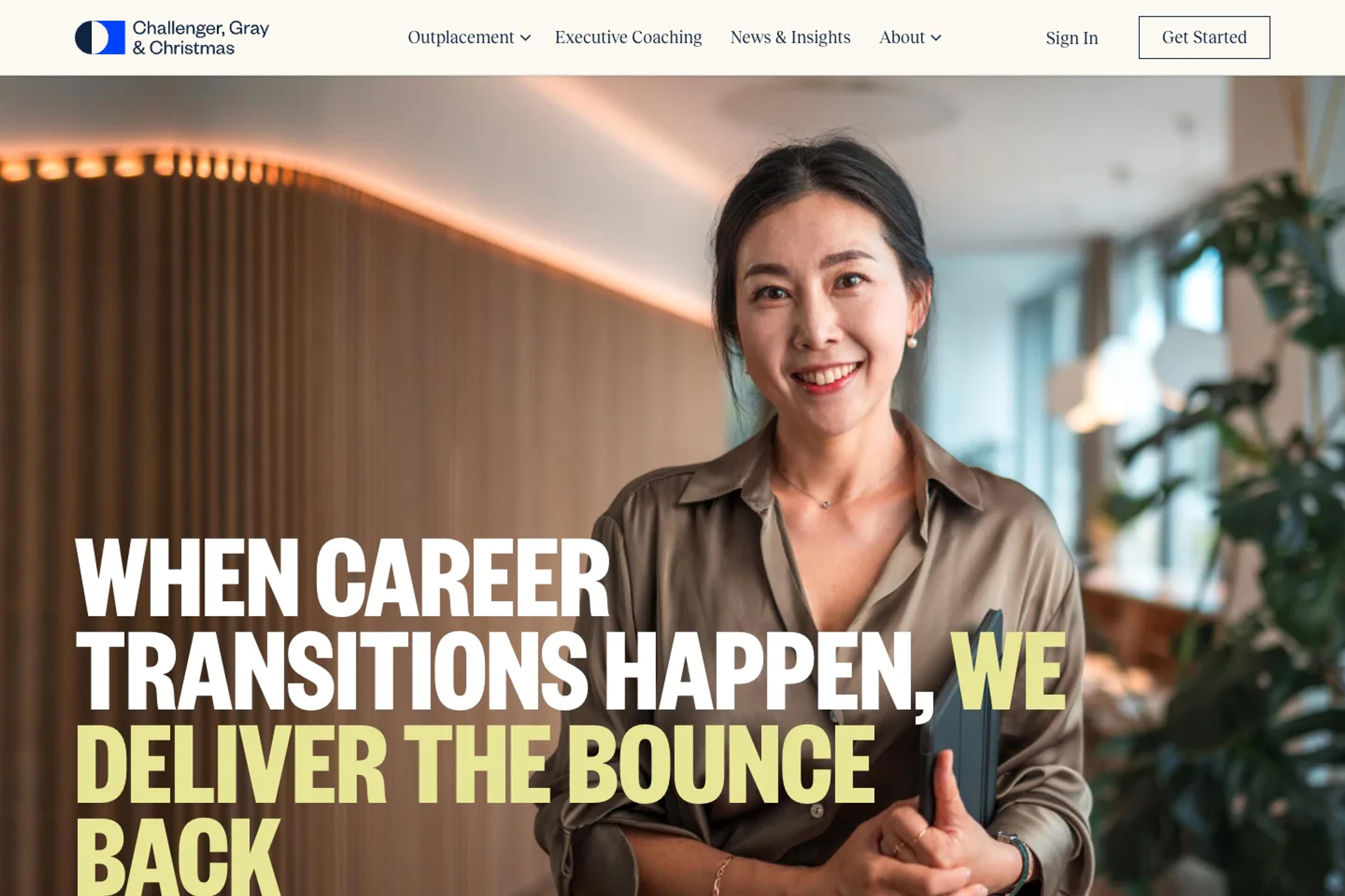 Challenger, Gray & Christmas website homepage