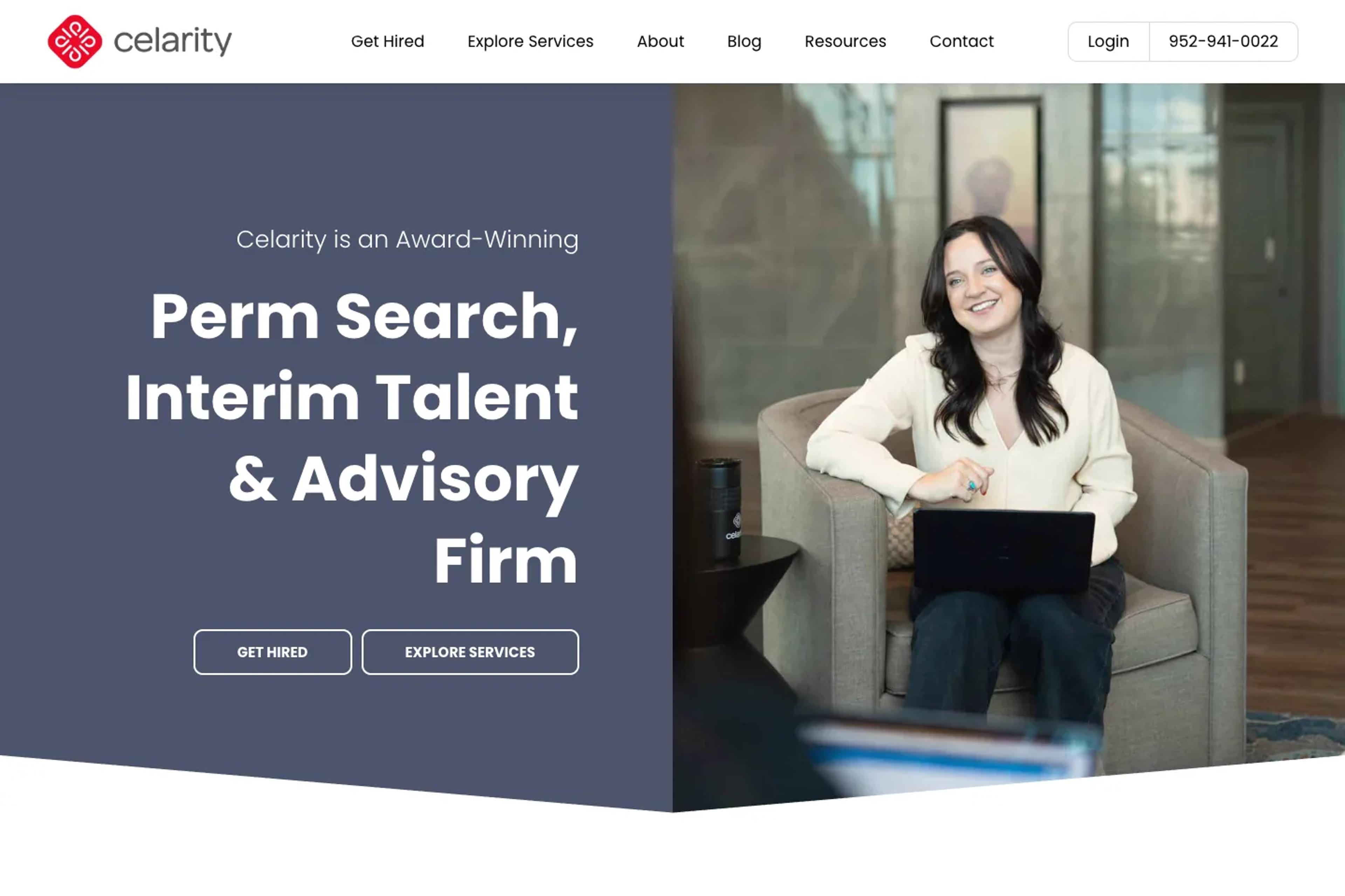 Celarity website homepage