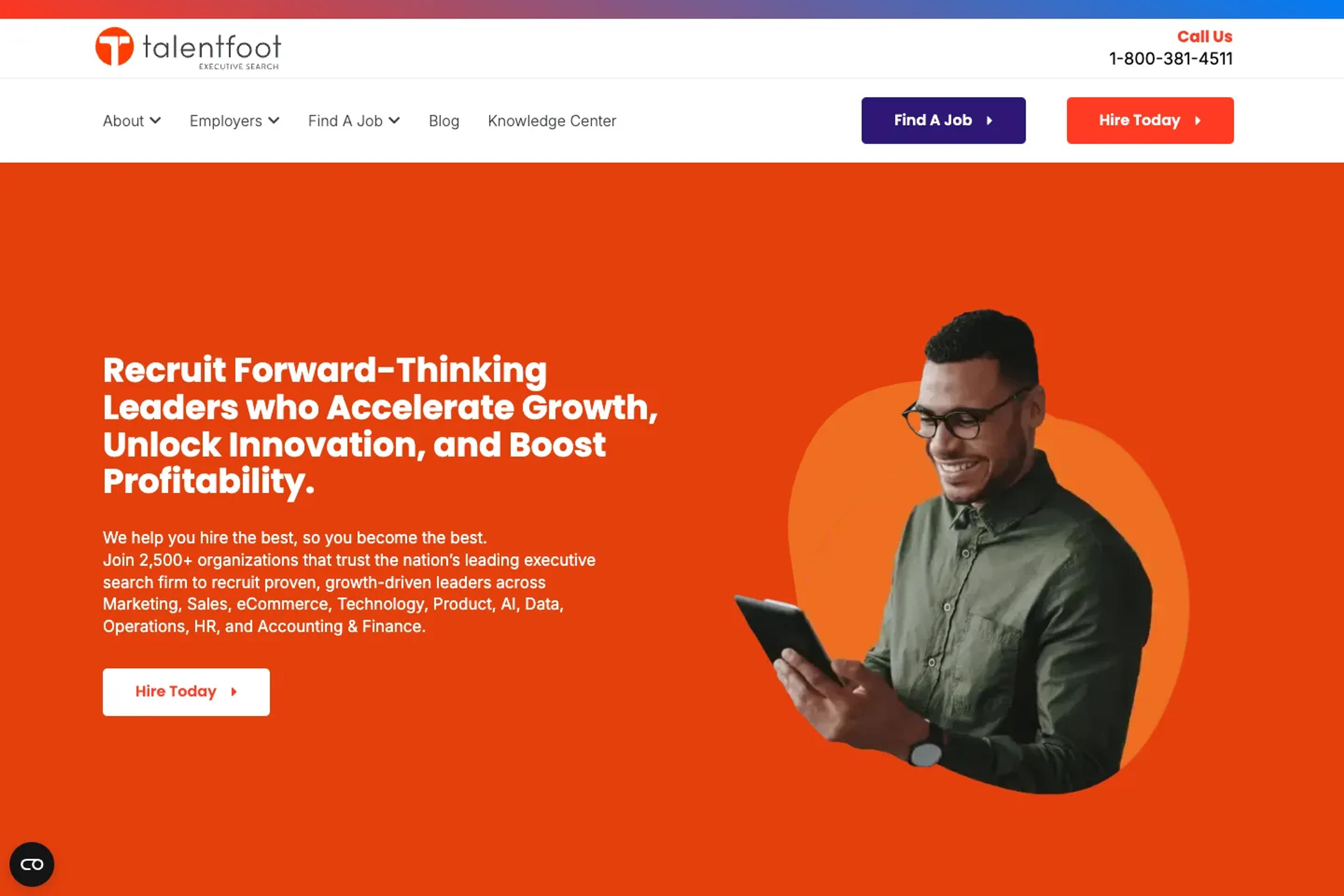 Talentfoot website homepage