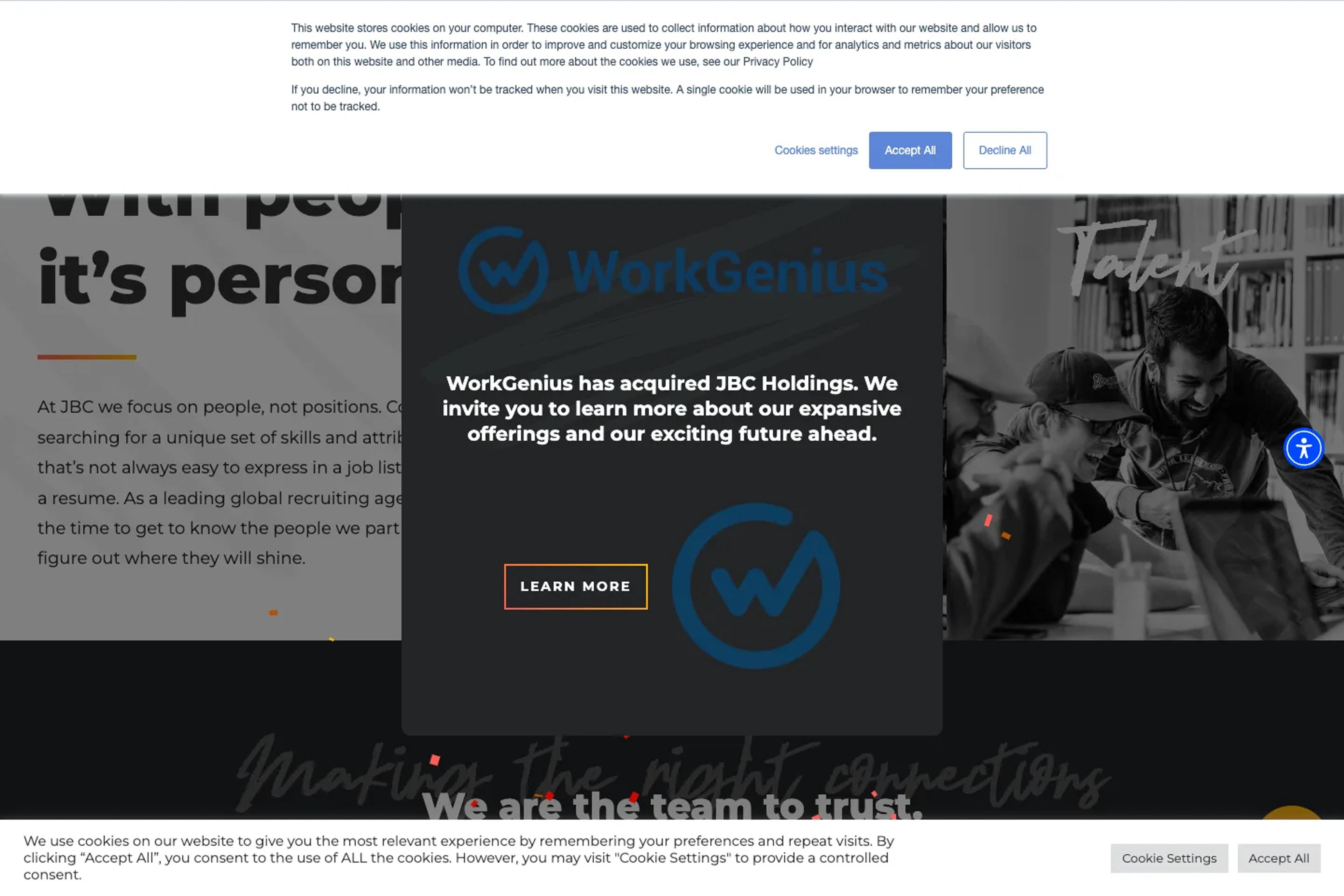 JBC website homepage