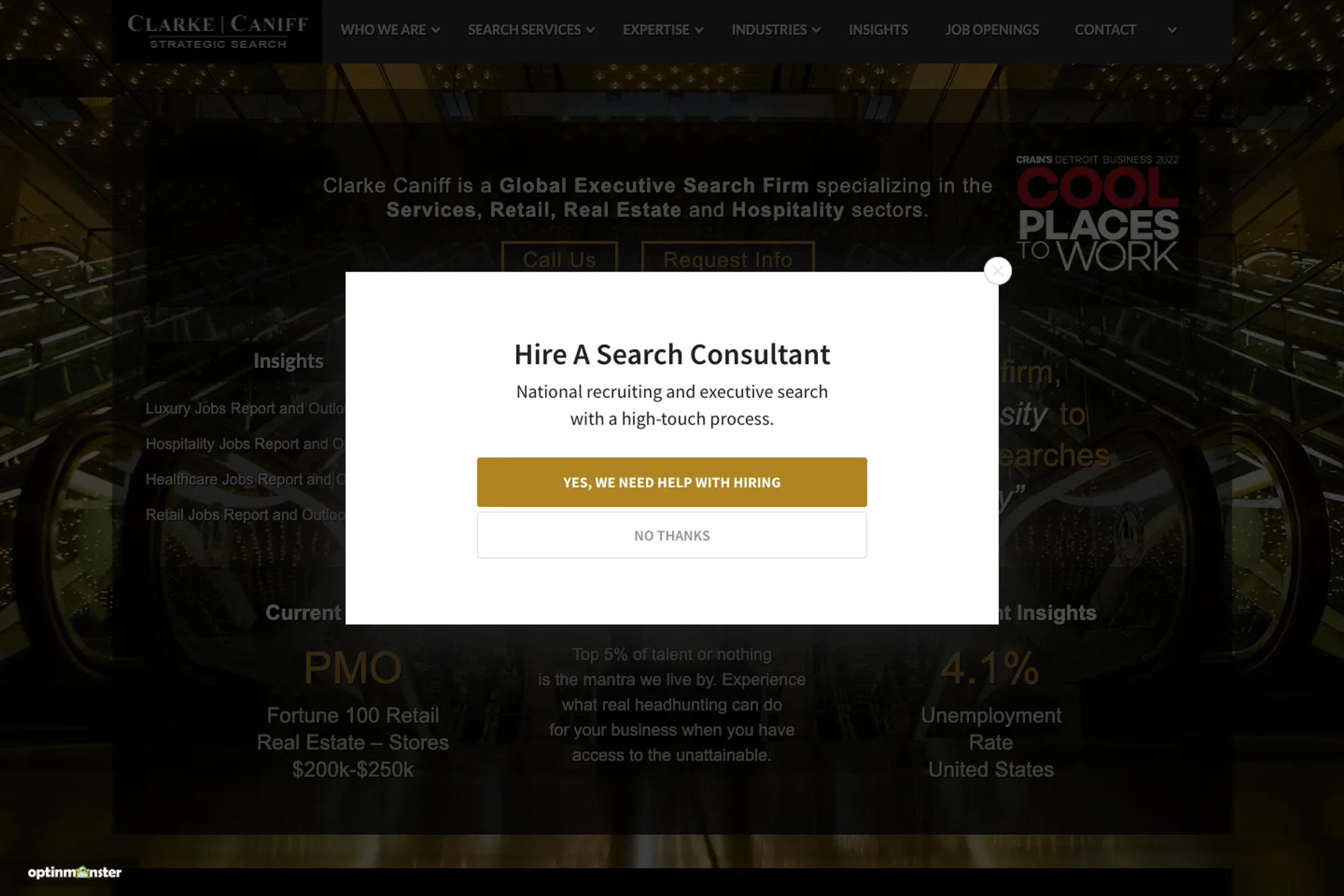 Clarke Caniff Strategic Search website homepage