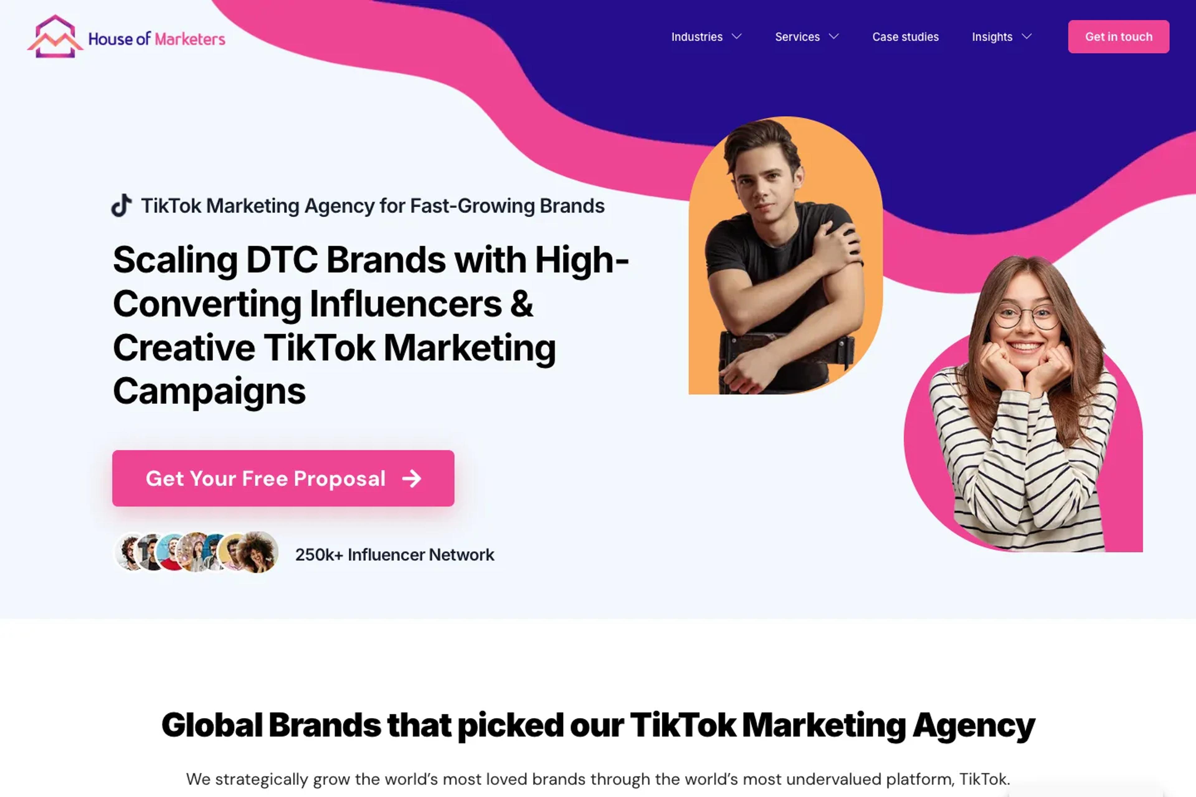 House of Marketers website homepage