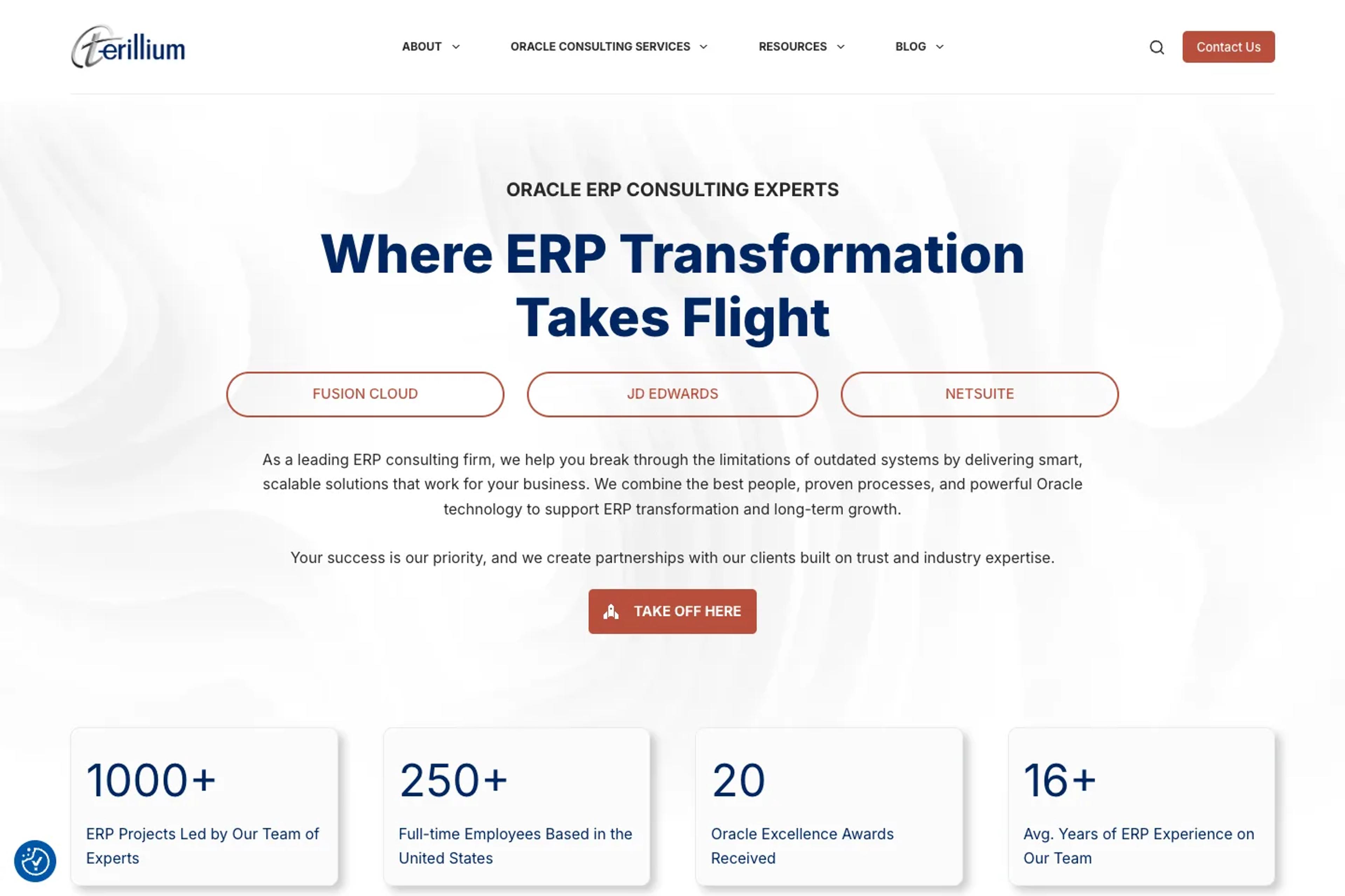 Terillium website homepage