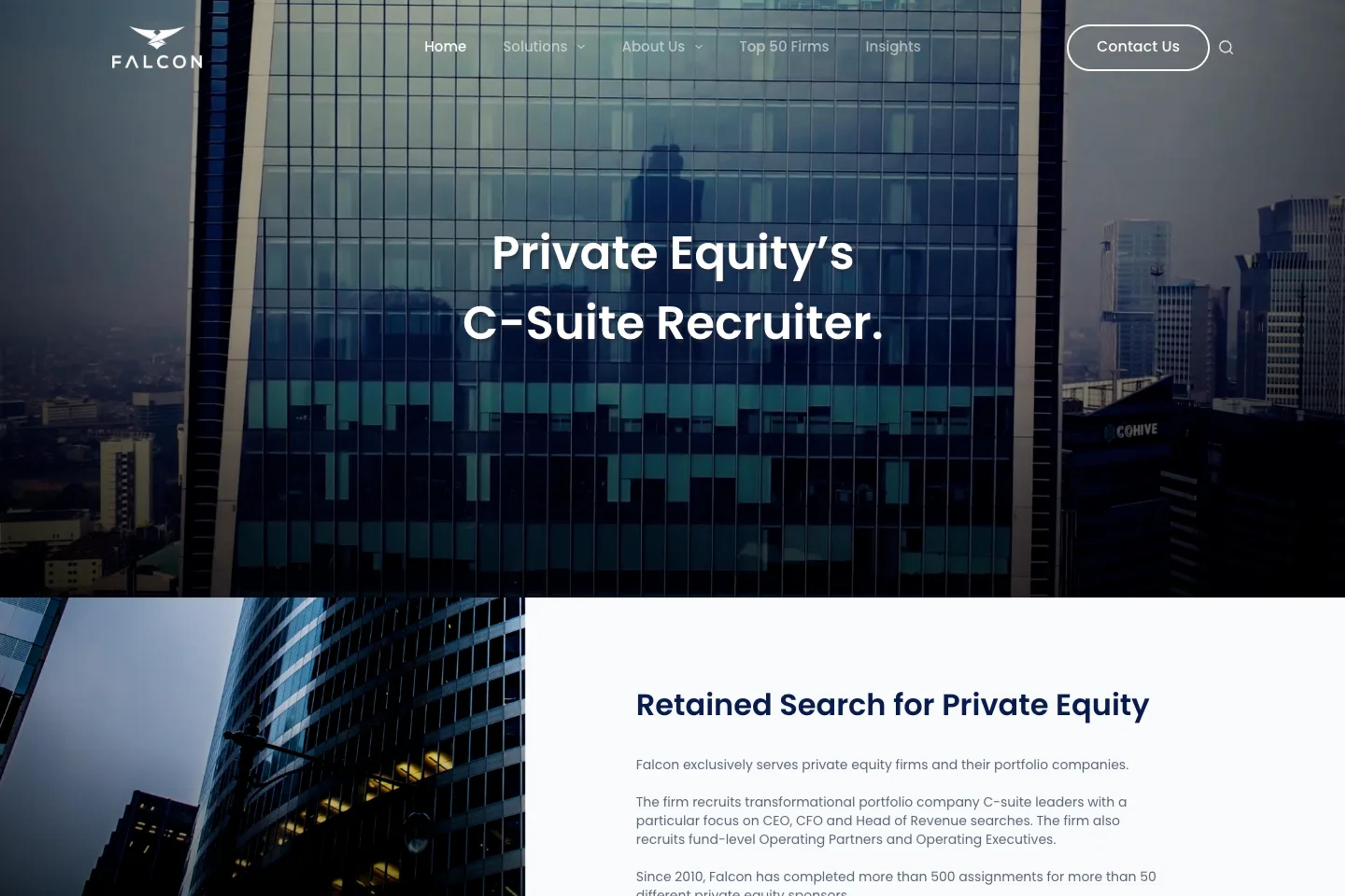 FALCON website homepage