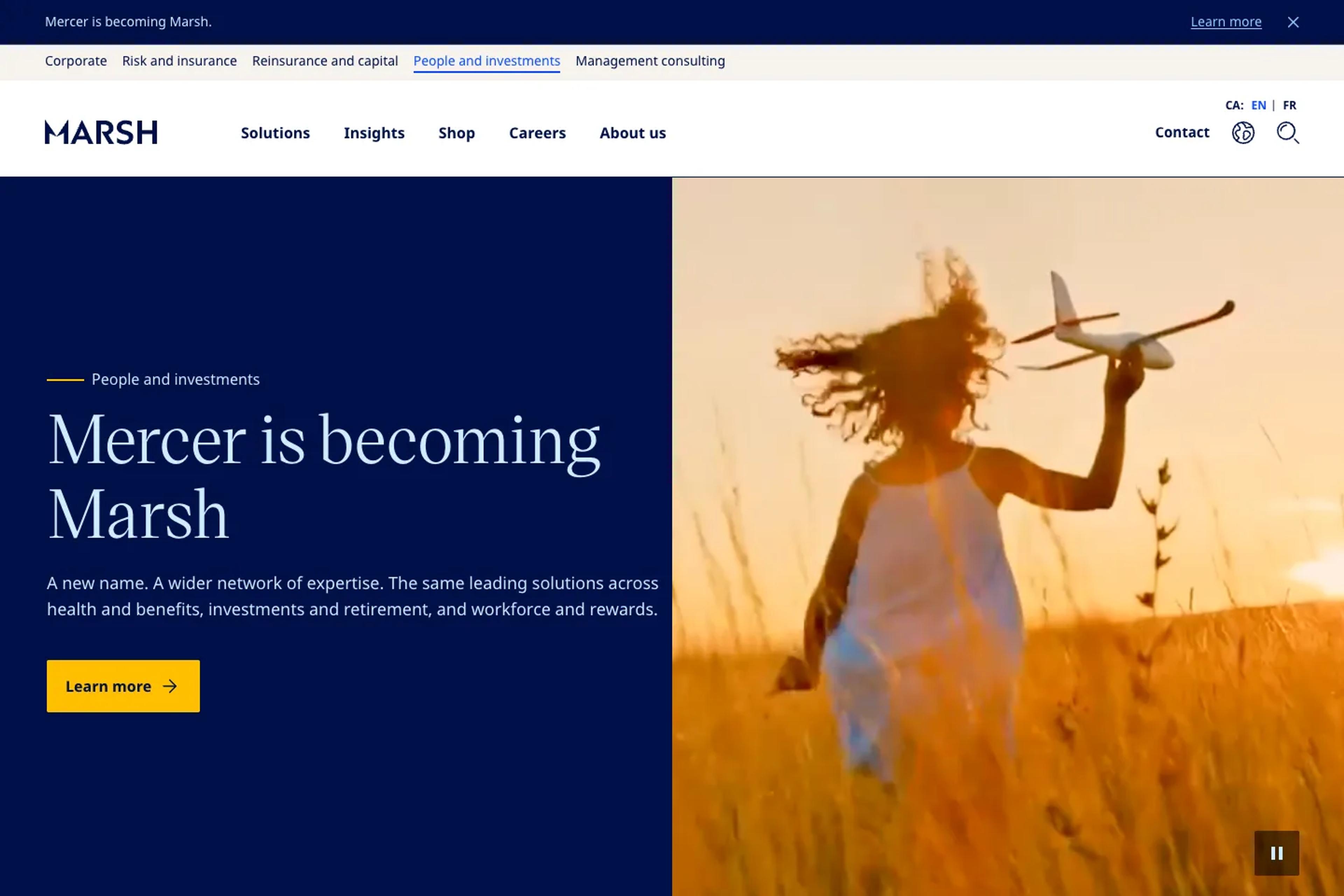 Mercer / Mercer Marsh Benefits website homepage
