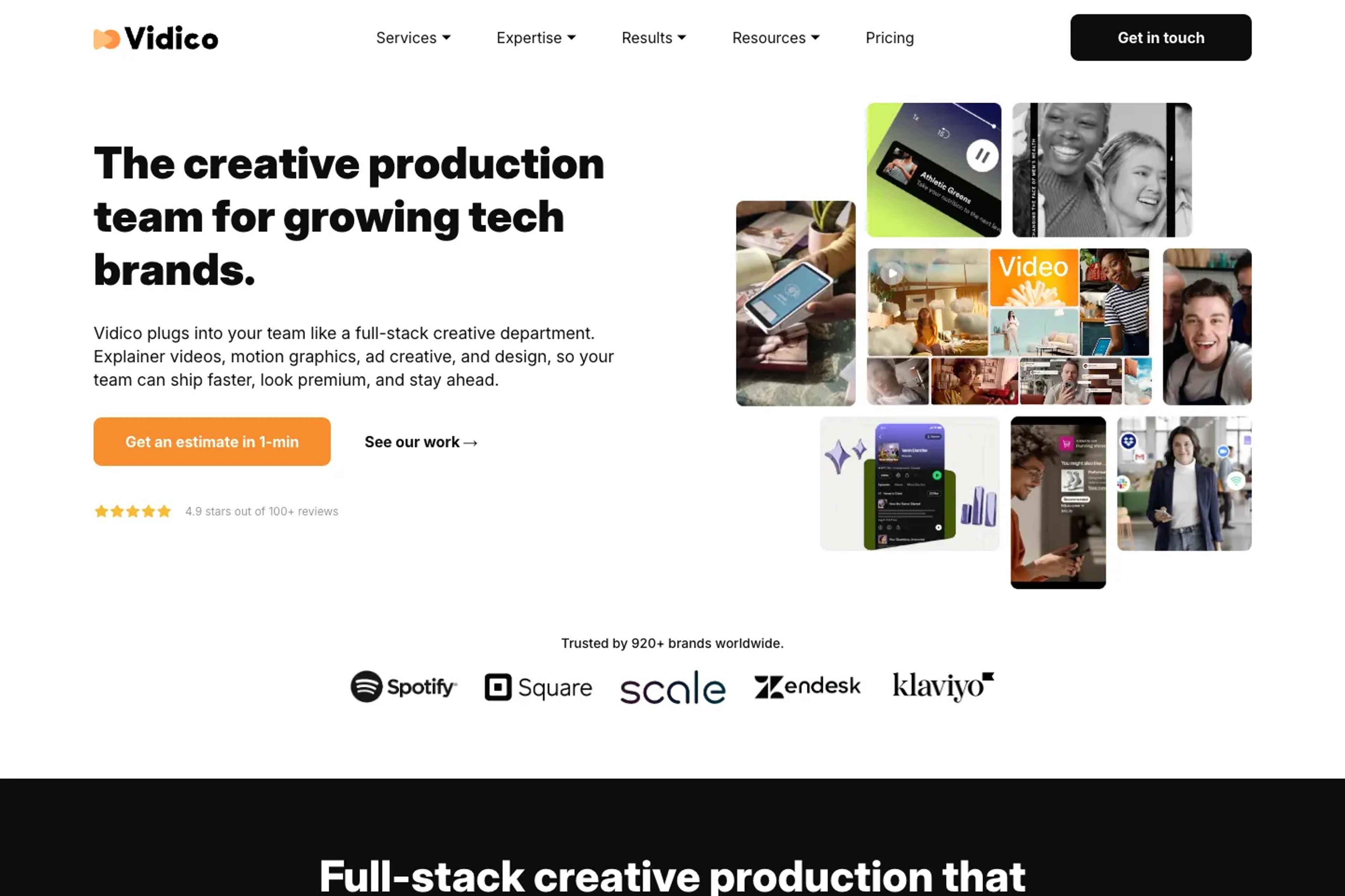 Vidico website homepage