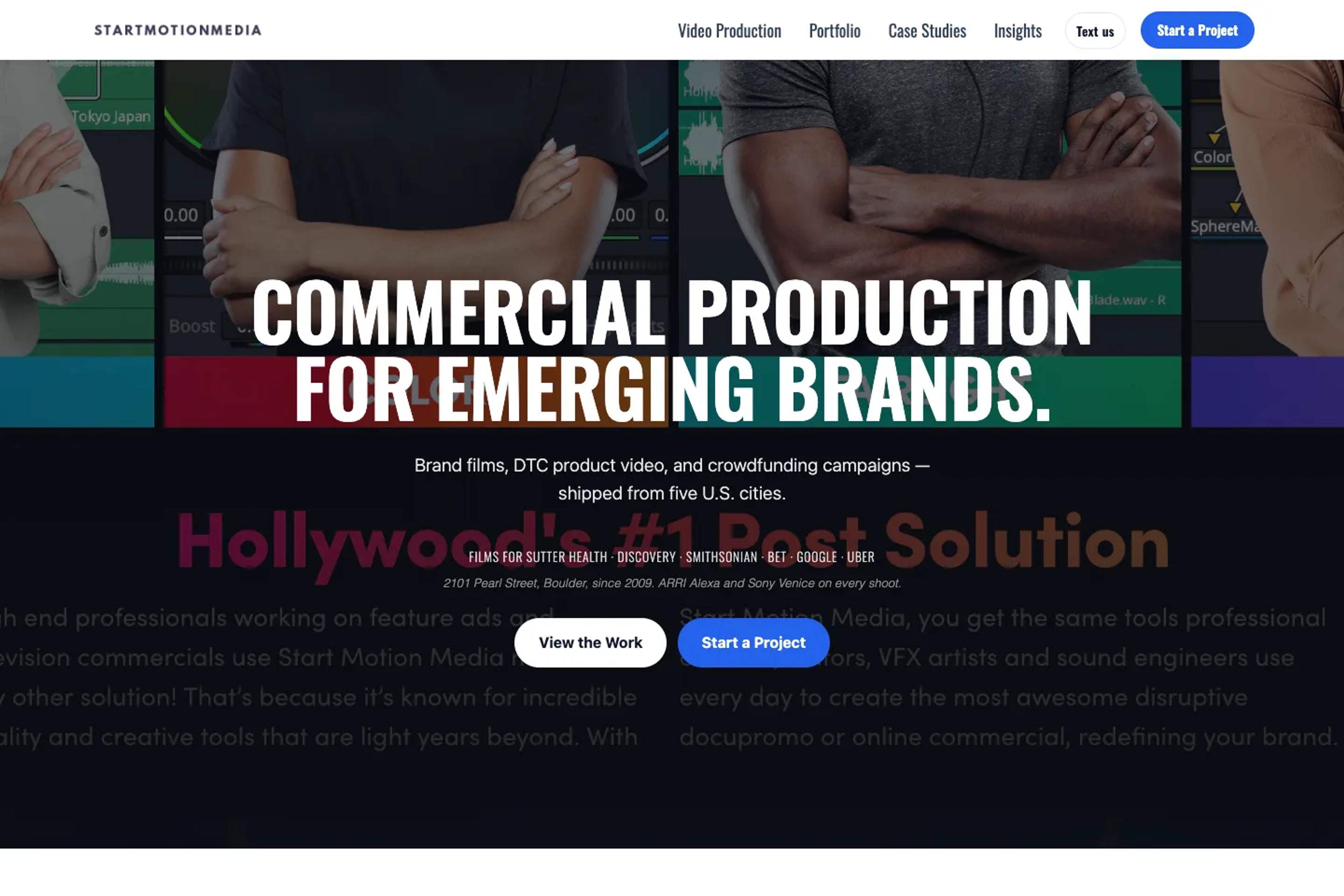 StartMotionMEDIA website homepage