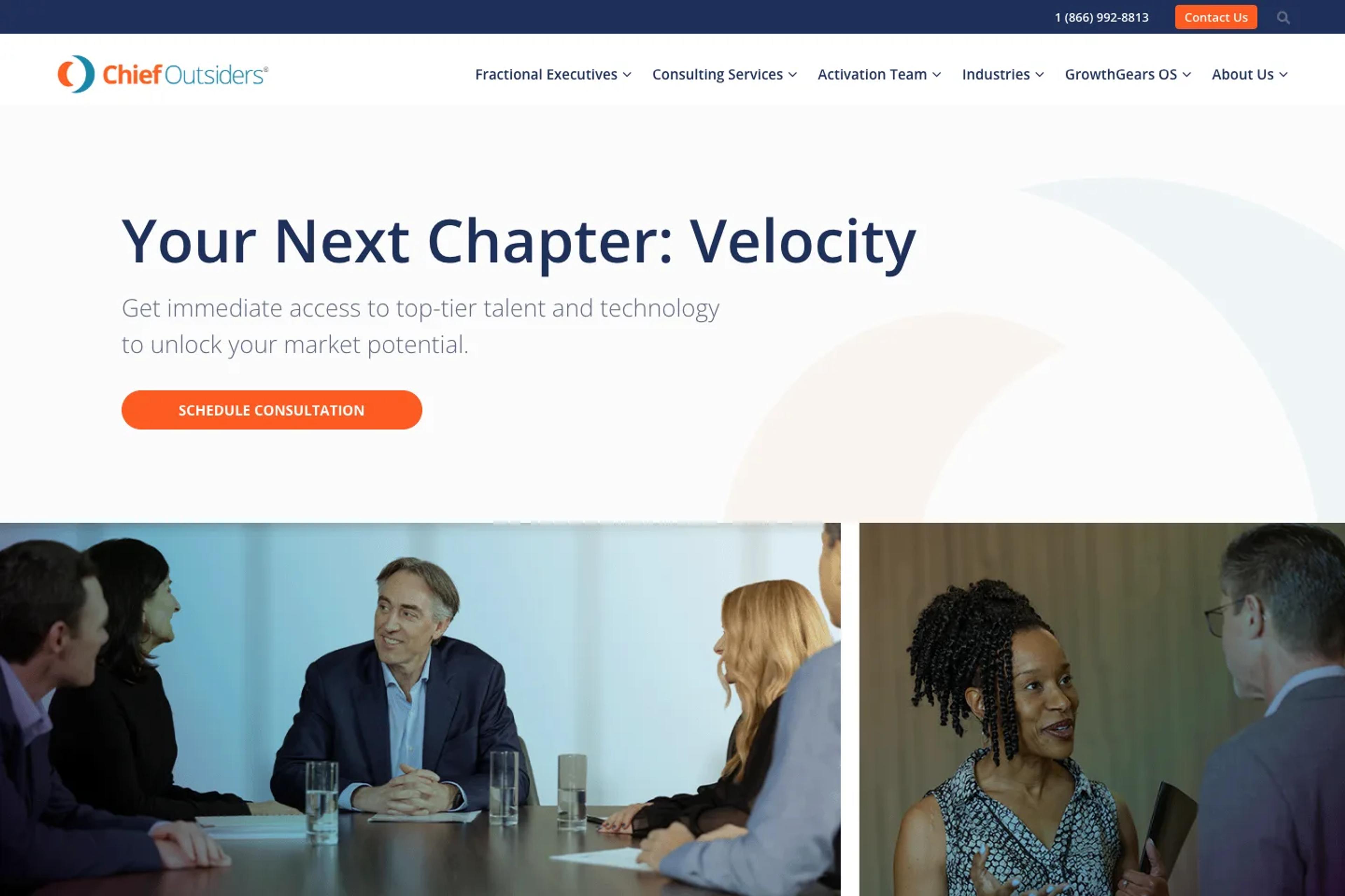 Chief Outsiders website homepage