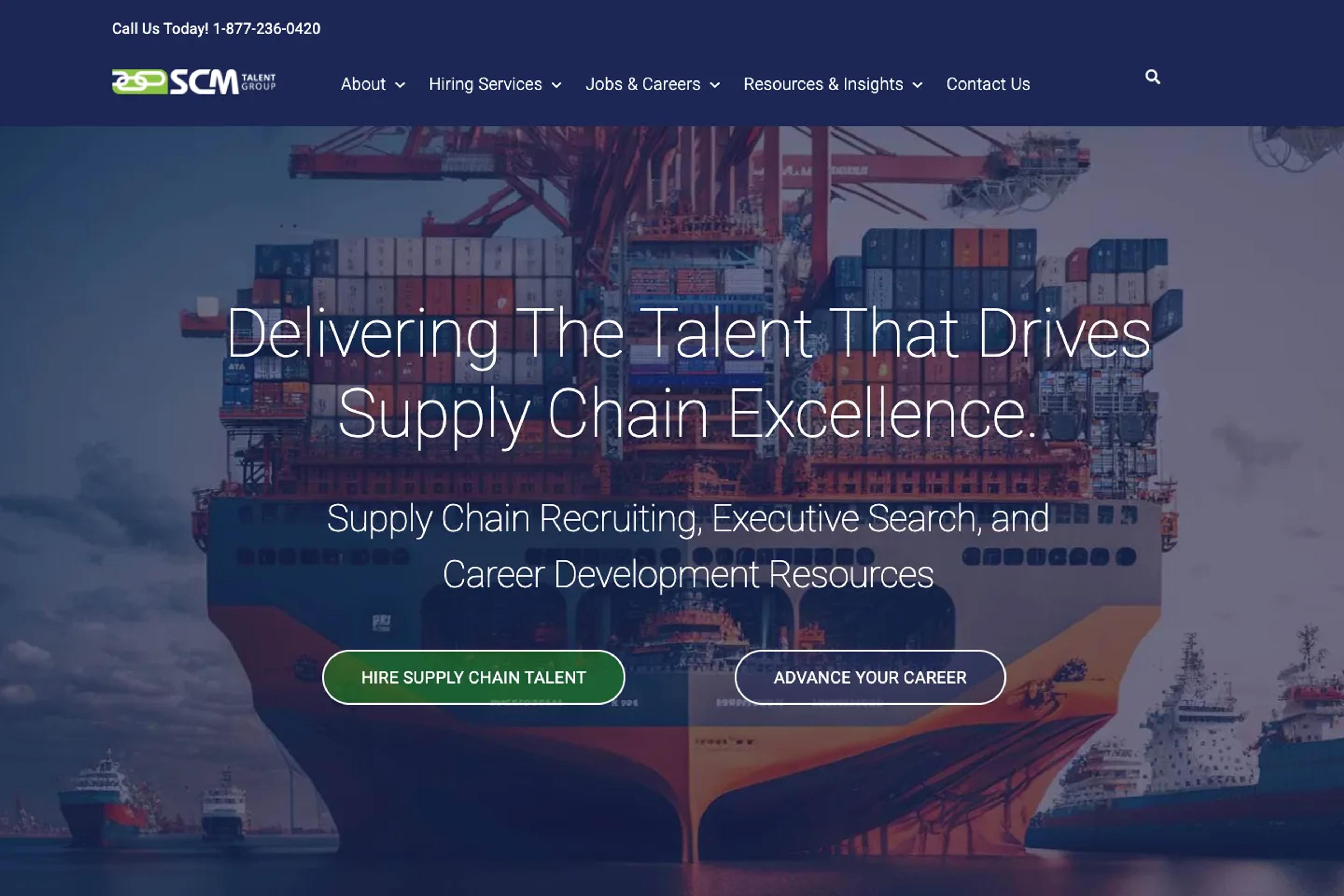 SCM Talent Group website homepage
