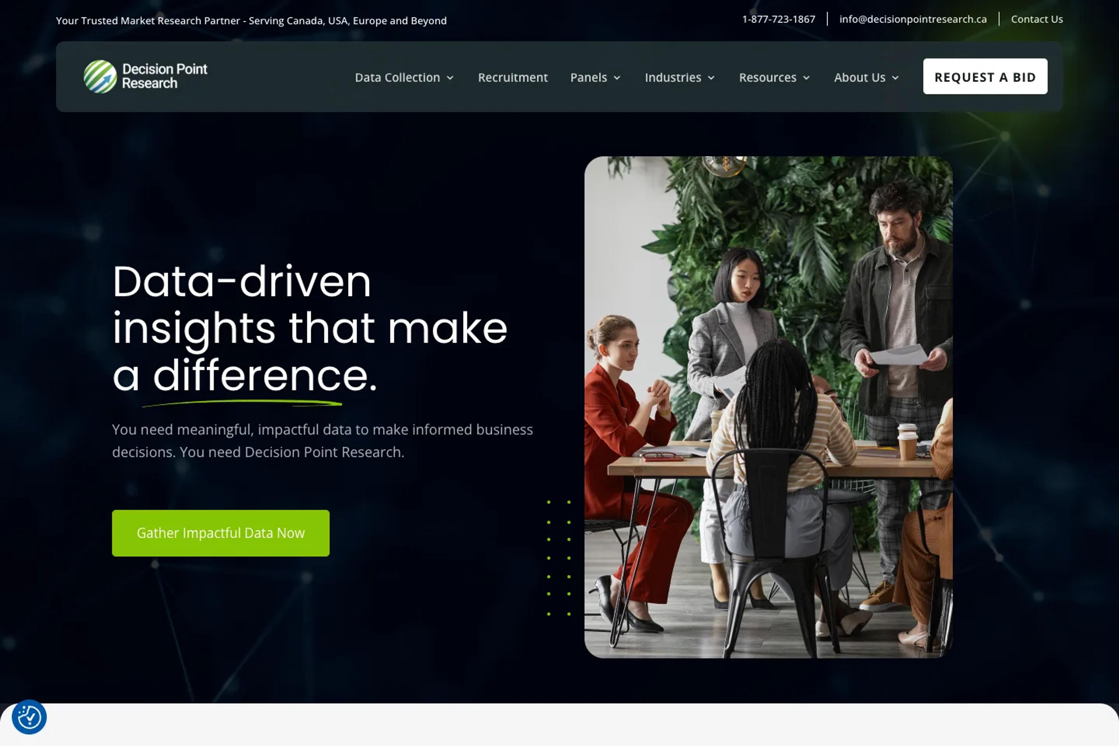 Decision Point Research website homepage