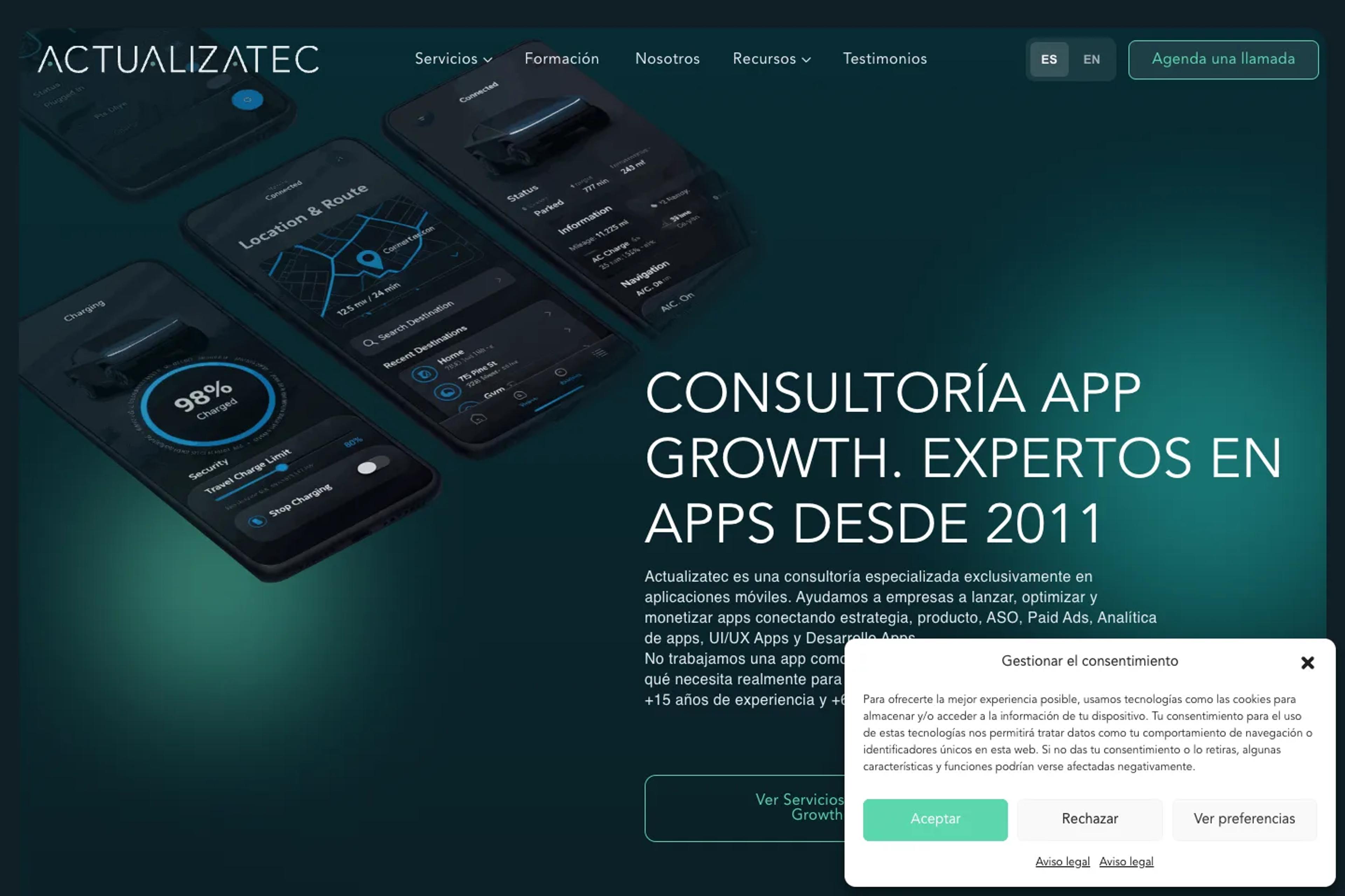 Actualizatec website homepage