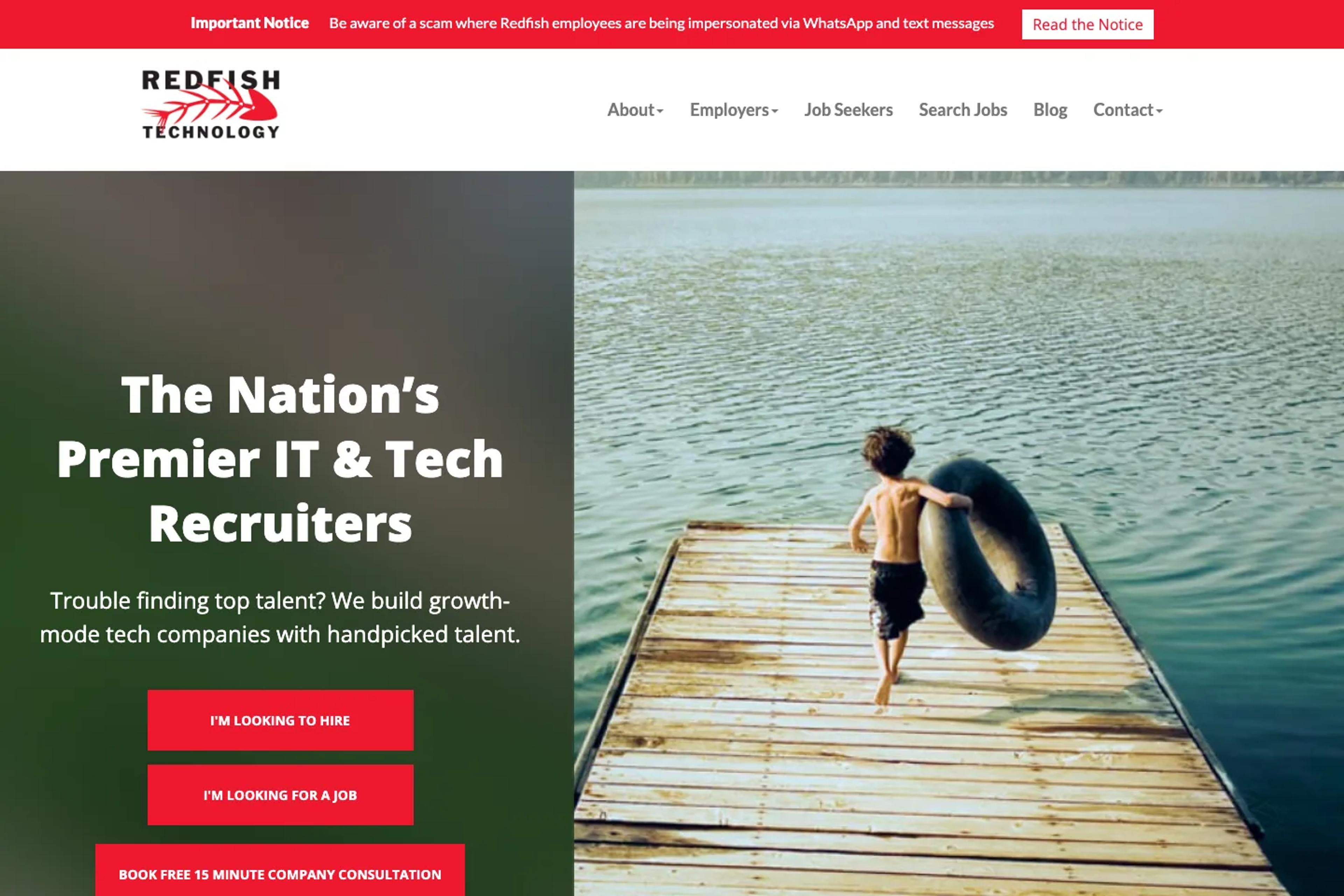 Redfish Technology website homepage