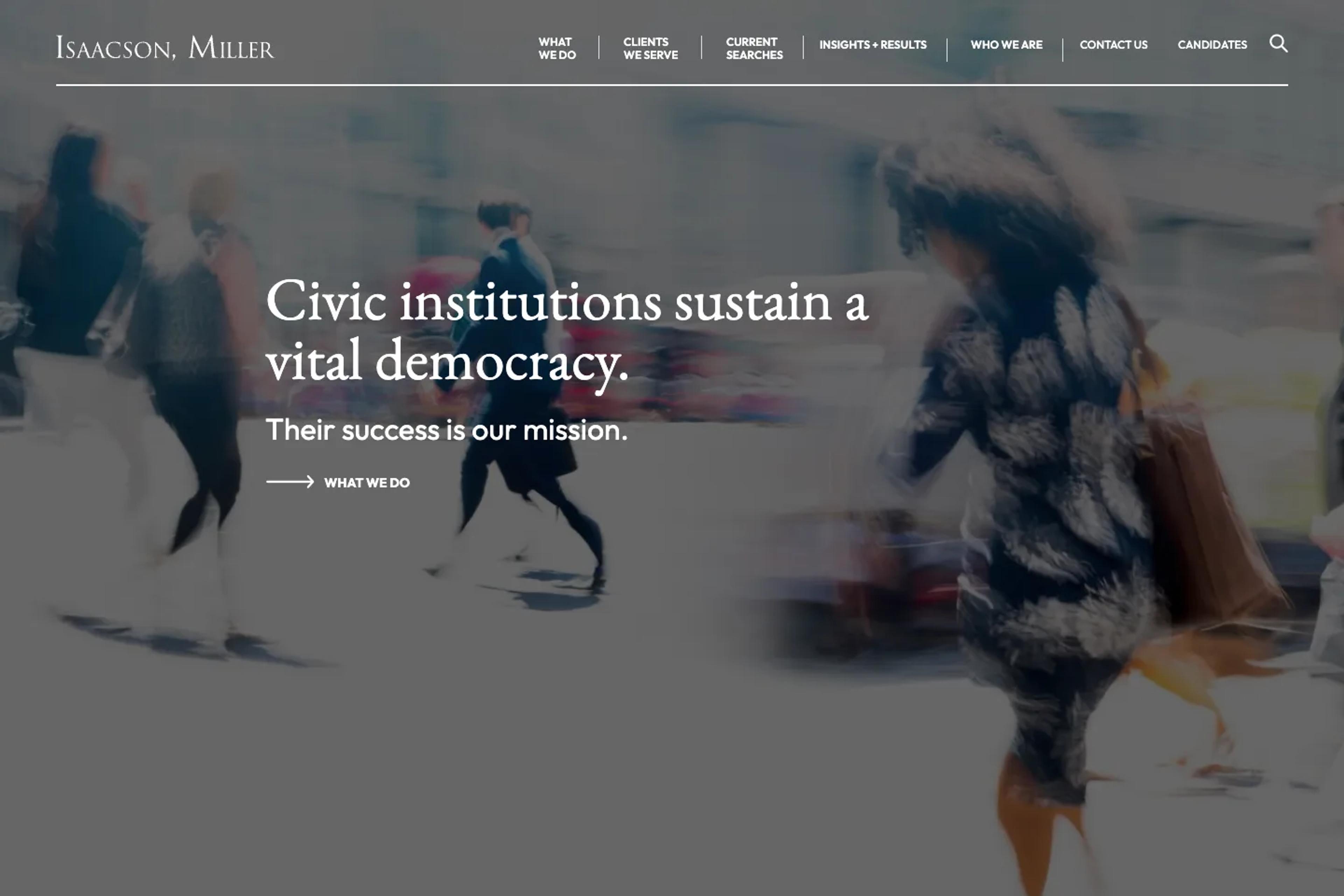 Isaacson, Miller website homepage