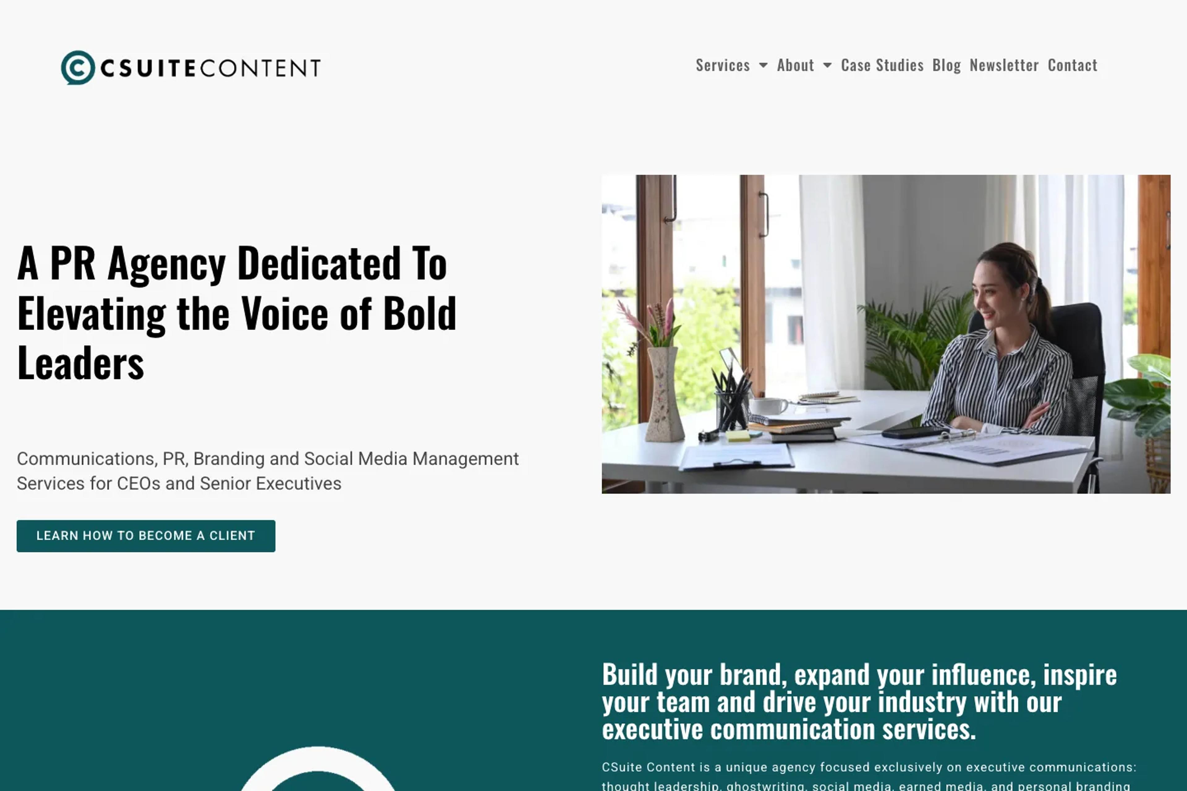 CSuite Content website homepage