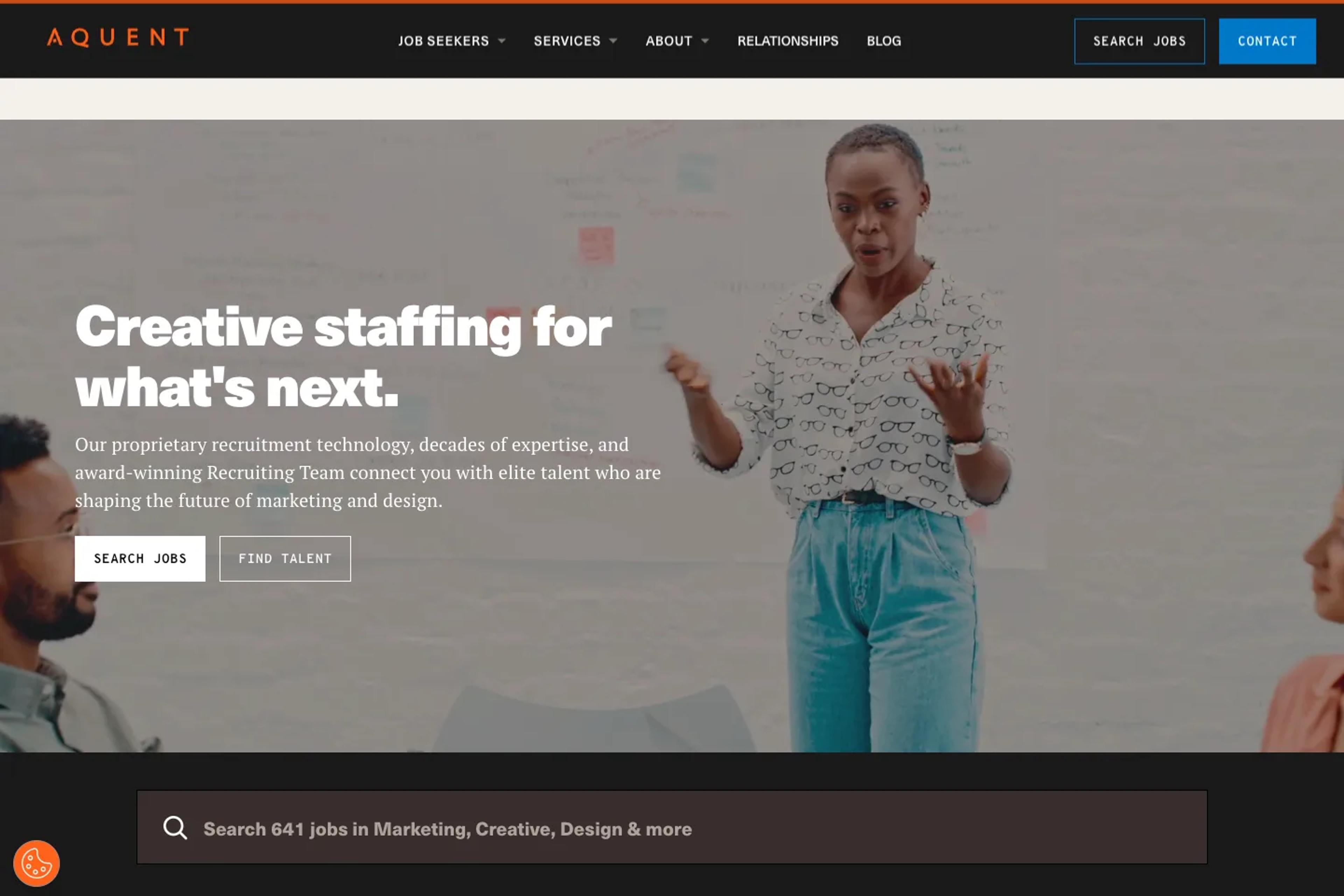 Aquent website homepage