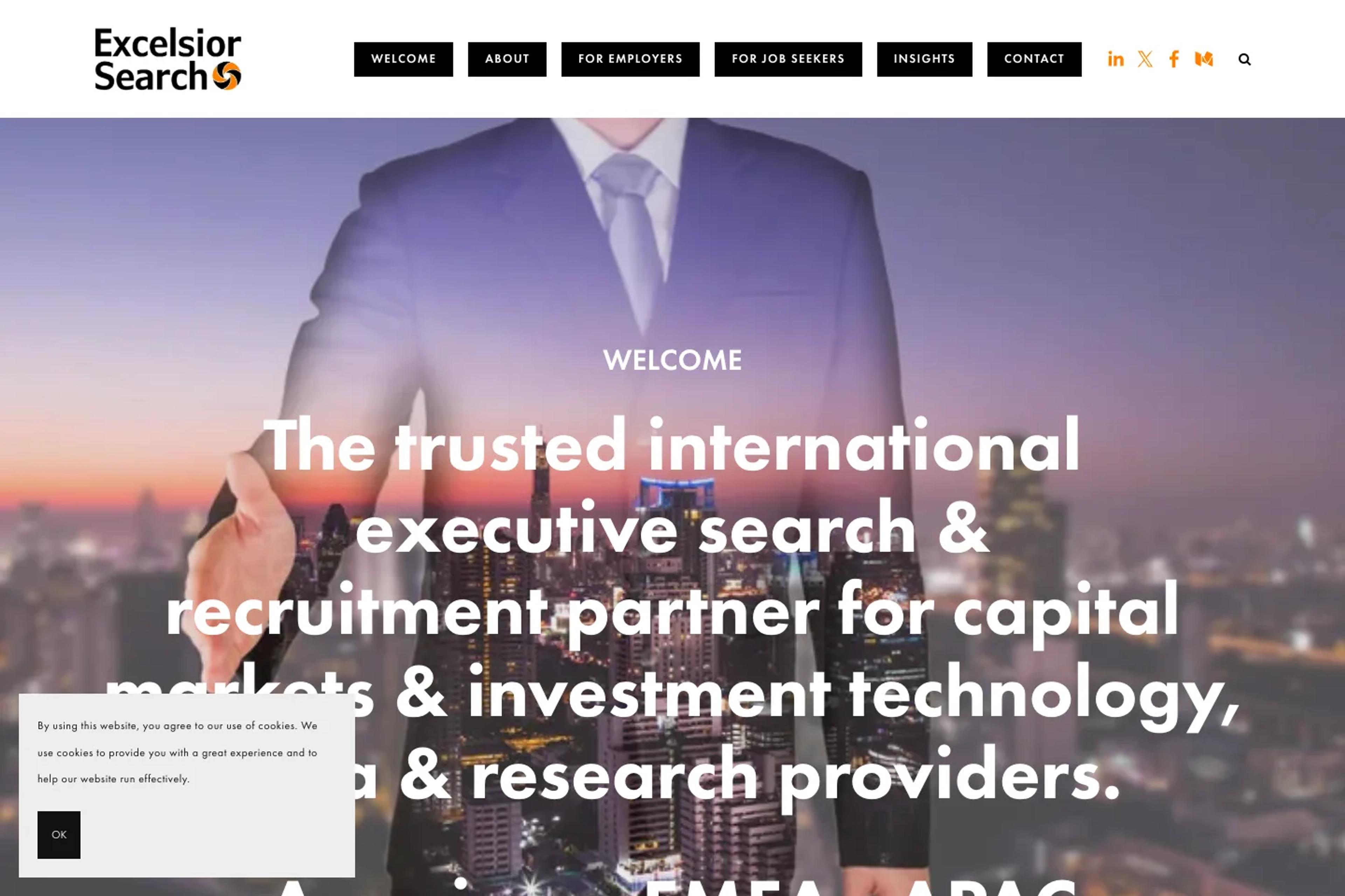 Excelsior Search website homepage