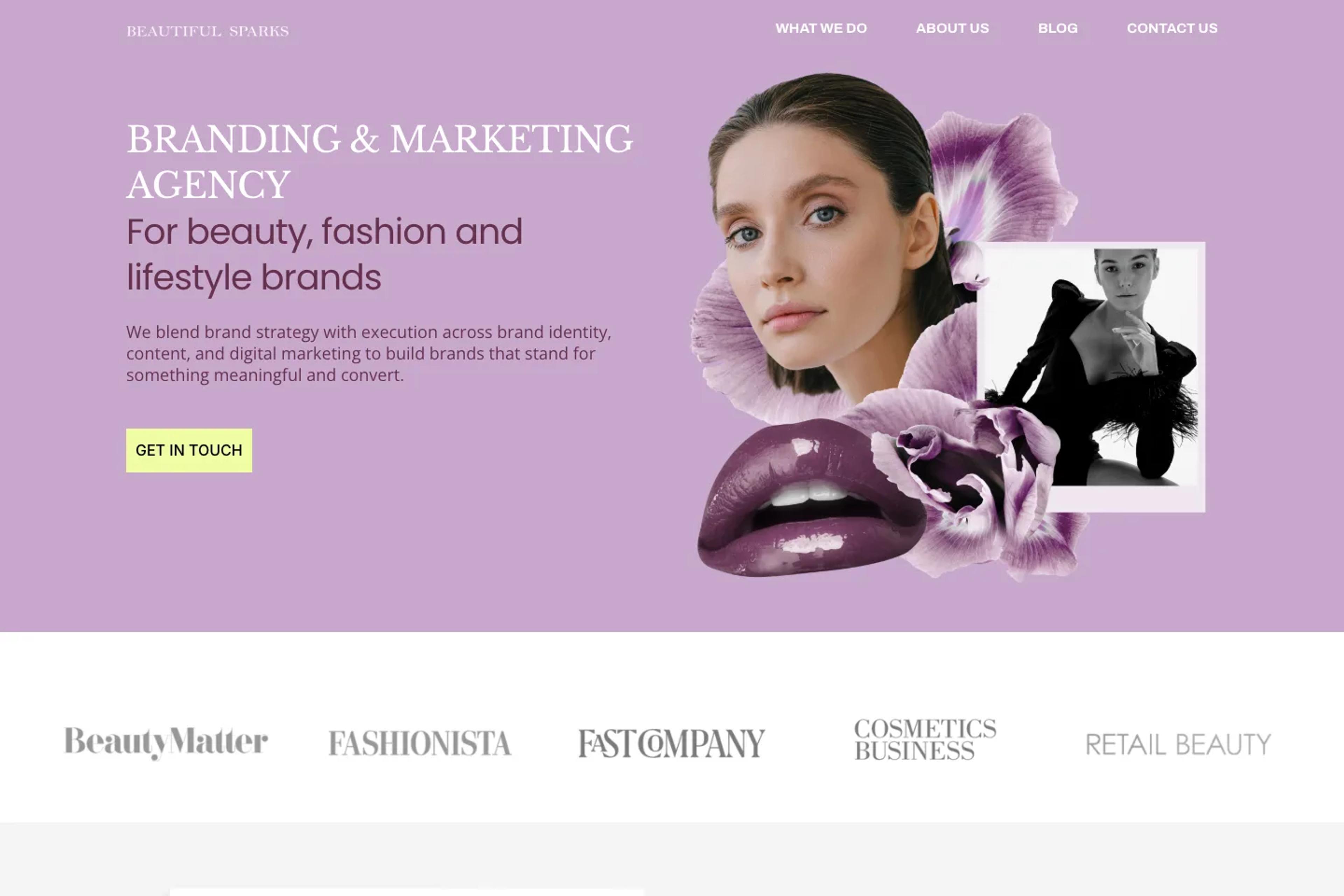Beautiful Sparks website homepage