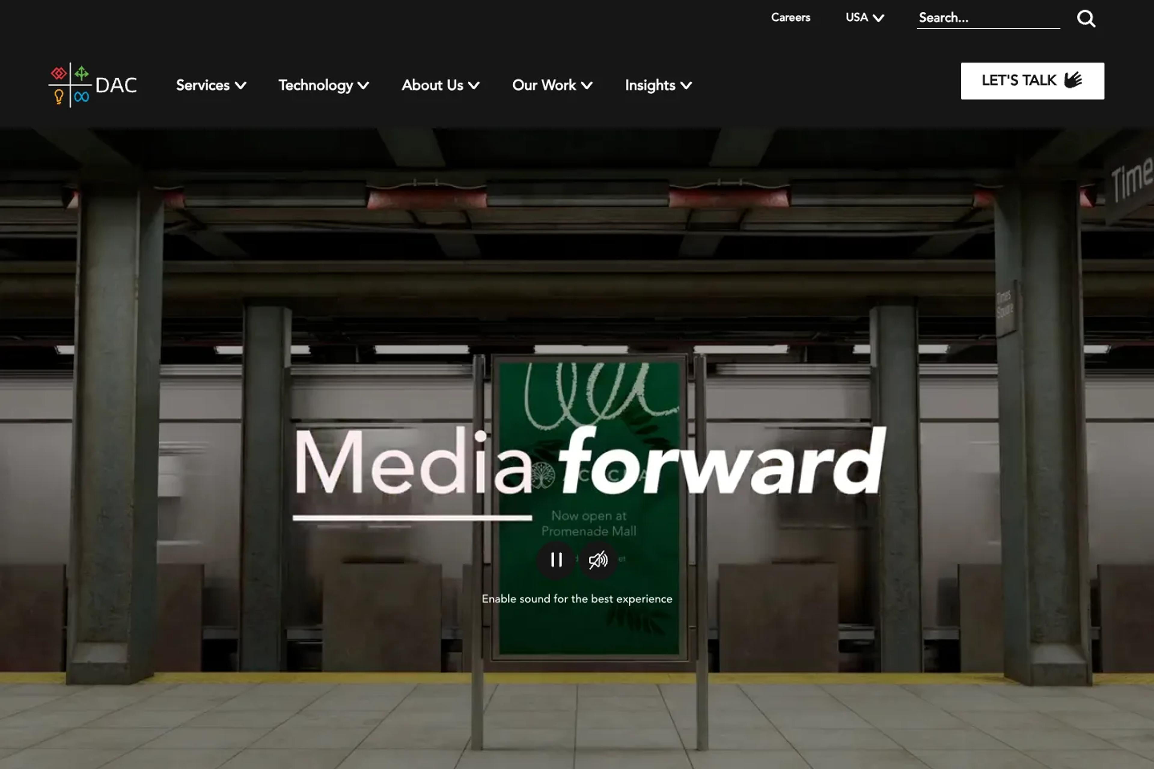 DAC website homepage