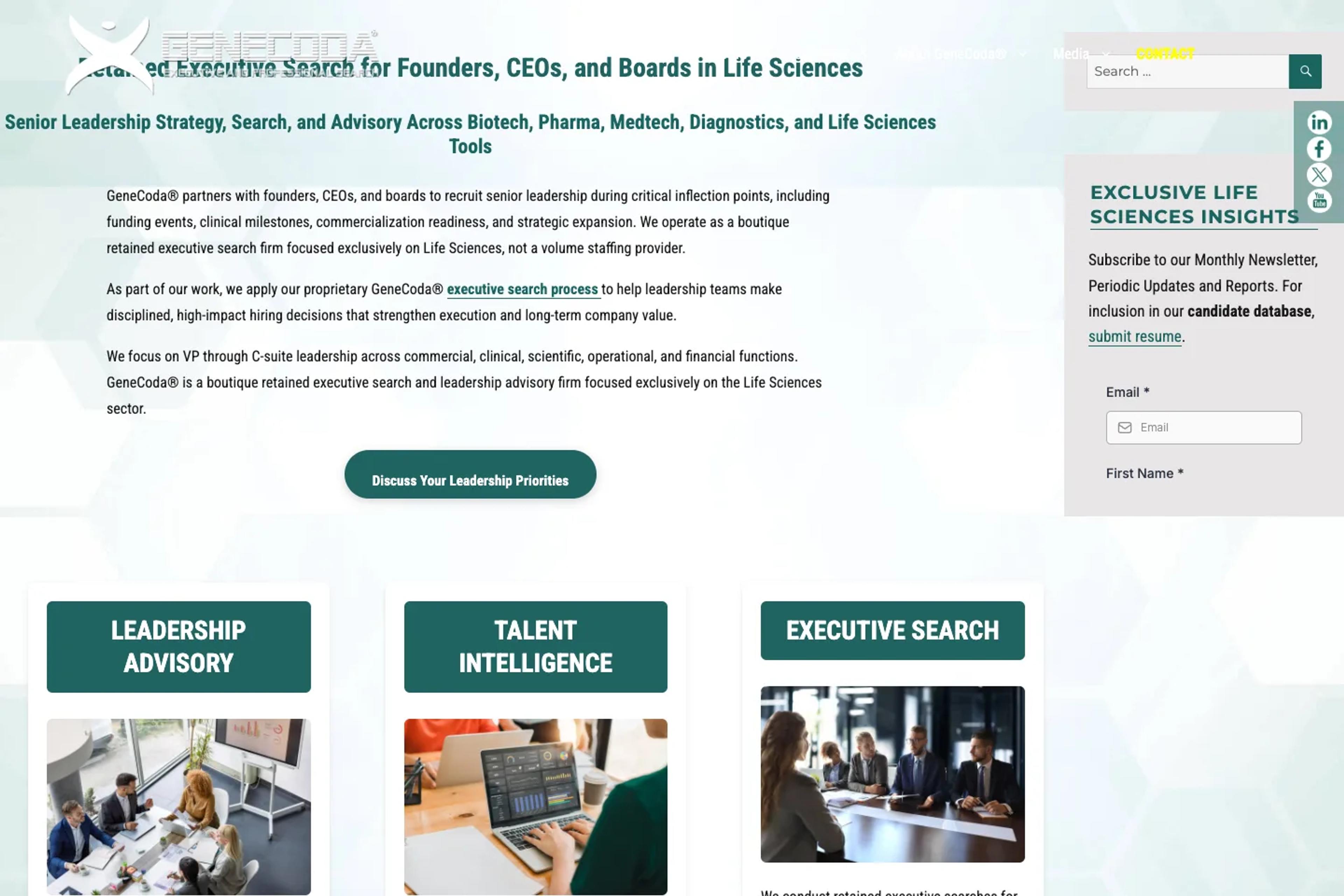GeneCoda website homepage